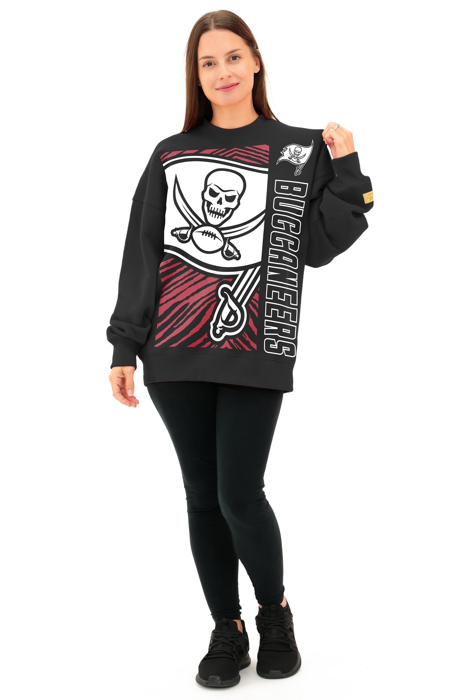 Zubaz NFL   90s Drop Shoulder Crewneck -MVP, TAMPA BAY BUCCANEERS