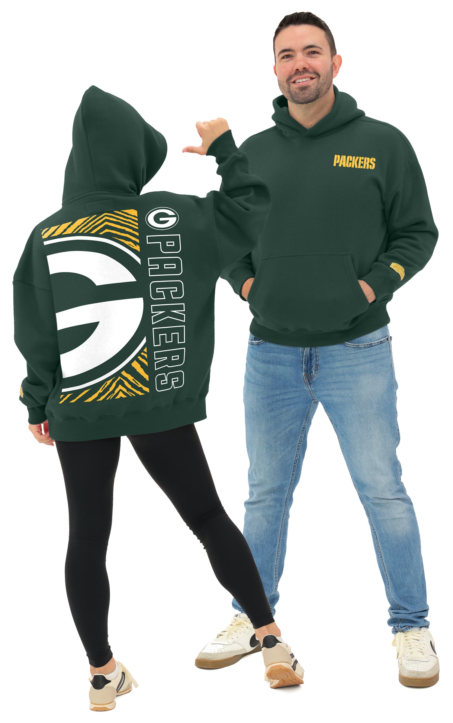 Zubaz NFL   90s Drop Shoulder Hoodie -MVP, GREEN BAY PACKERS - Official NFL Packers Zubaz Apparel (1 of 6)