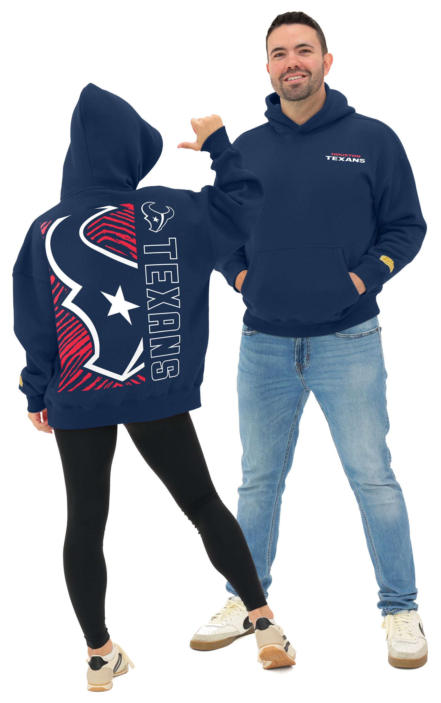 Zubaz NFL   90s Drop Shoulder Hoodie -MVP, HOUSTON TEXANS