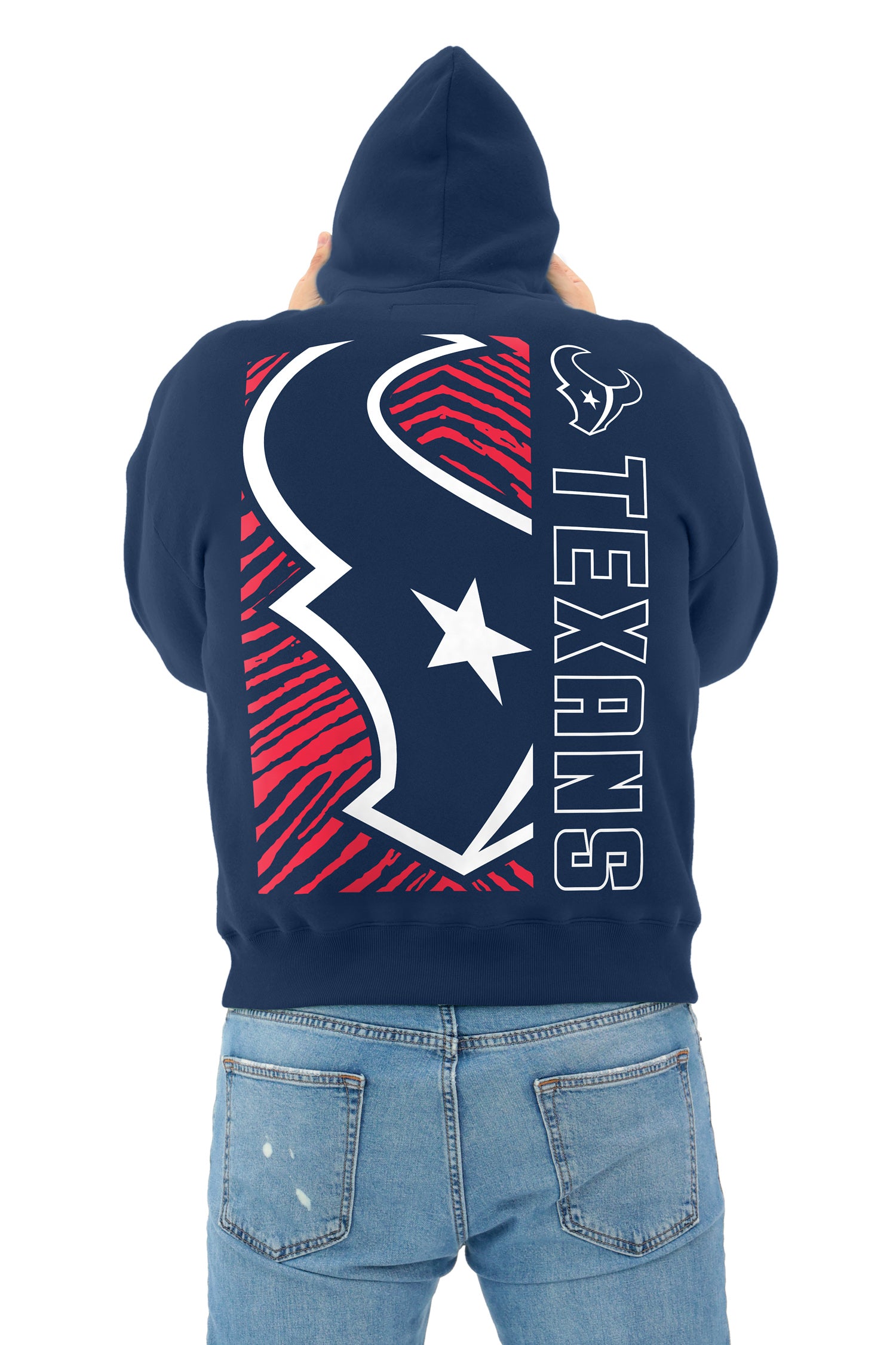 Zubaz NFL   90s Drop Shoulder Hoodie -MVP, HOUSTON TEXANS