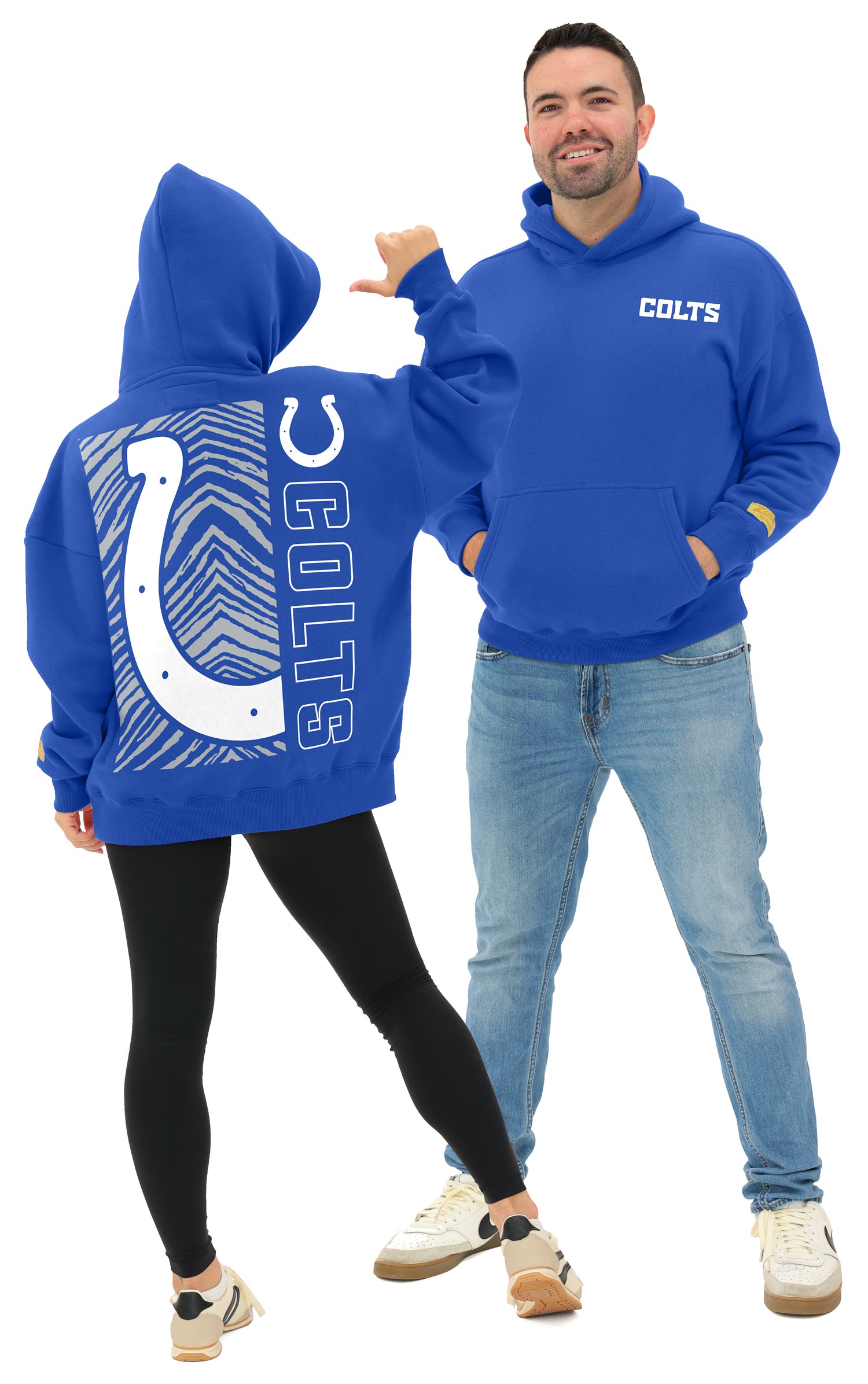 Zubaz NFL   90s Drop Shoulder Hoodie -MVP, INDIANAPOLIS COLTS - Official NFL Colts Zubaz Apparel (1 of 6)