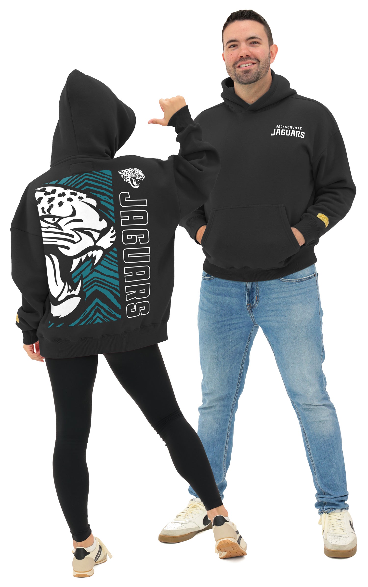 Zubaz NFL   90s Drop Shoulder Hoodie -MVP, JACKSONVILLE JAGUARS - Official NFL Jaguars Zubaz Apparel (1 of 6)