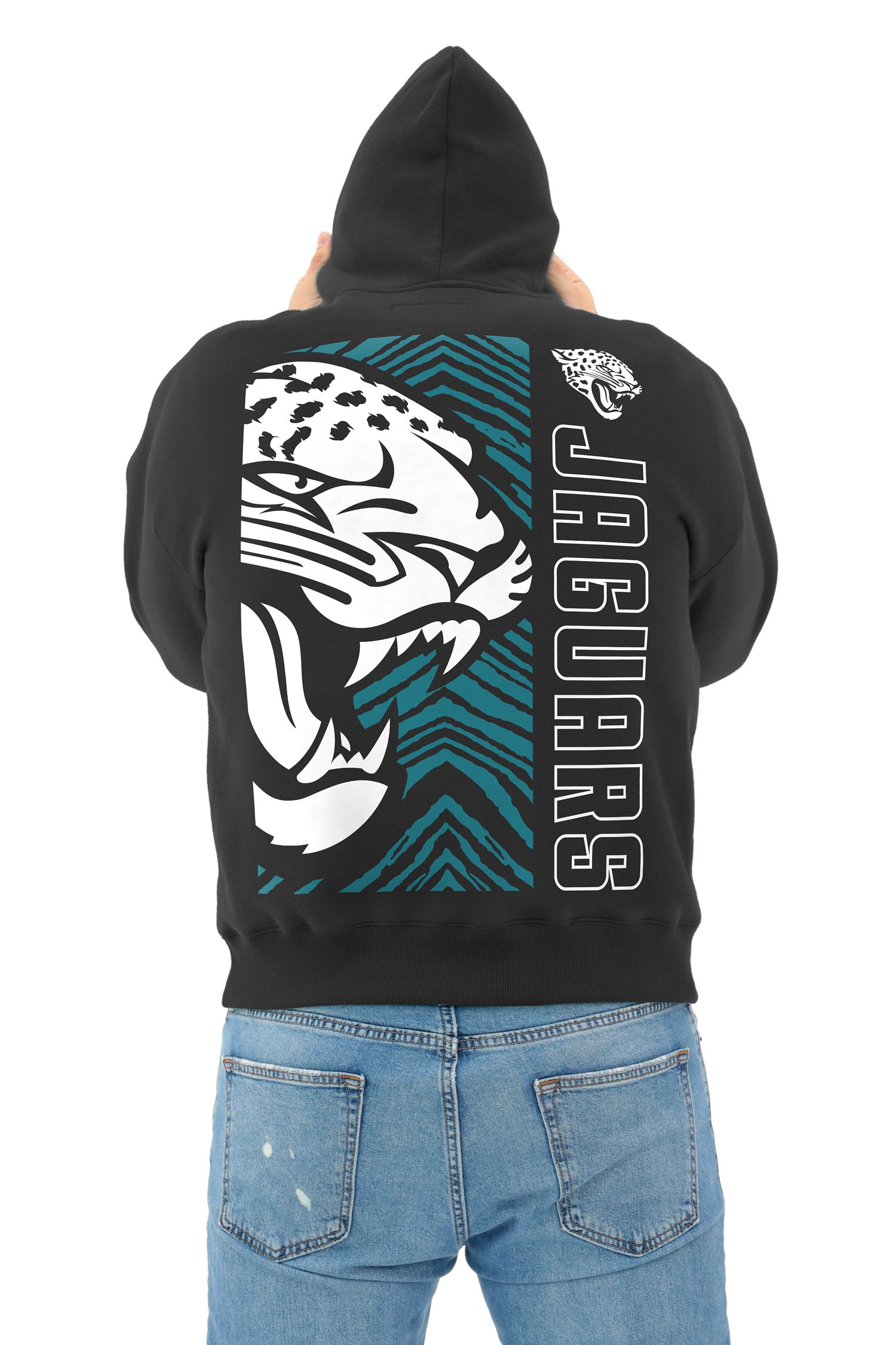 Zubaz NFL   90s Drop Shoulder Hoodie -MVP, JACKSONVILLE JAGUARS - Official NFL Jaguars Zubaz Apparel (5 of 6)