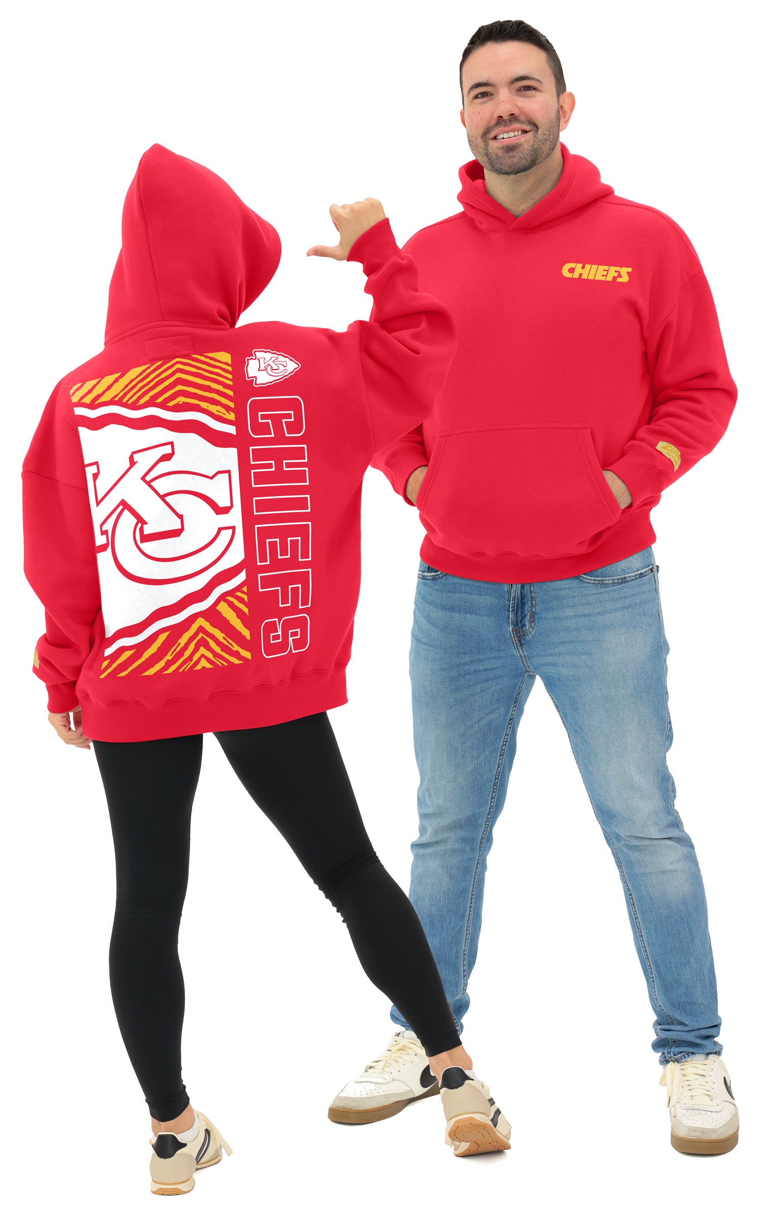 Zubaz NFL   90s Drop Shoulder Hoodie -MVP, KANSAS CITY CHIEFS