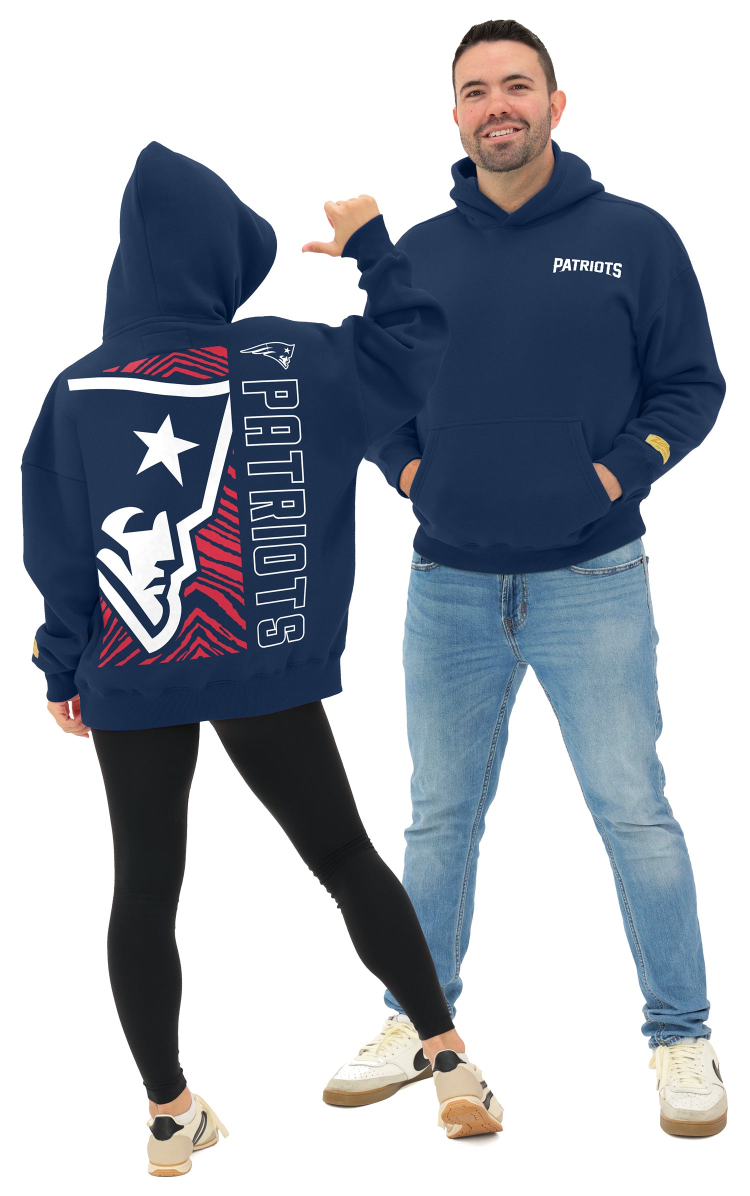 Zubaz NFL   90s Drop Shoulder Hoodie -MVP, NEW ENGLAND PATRIOTS