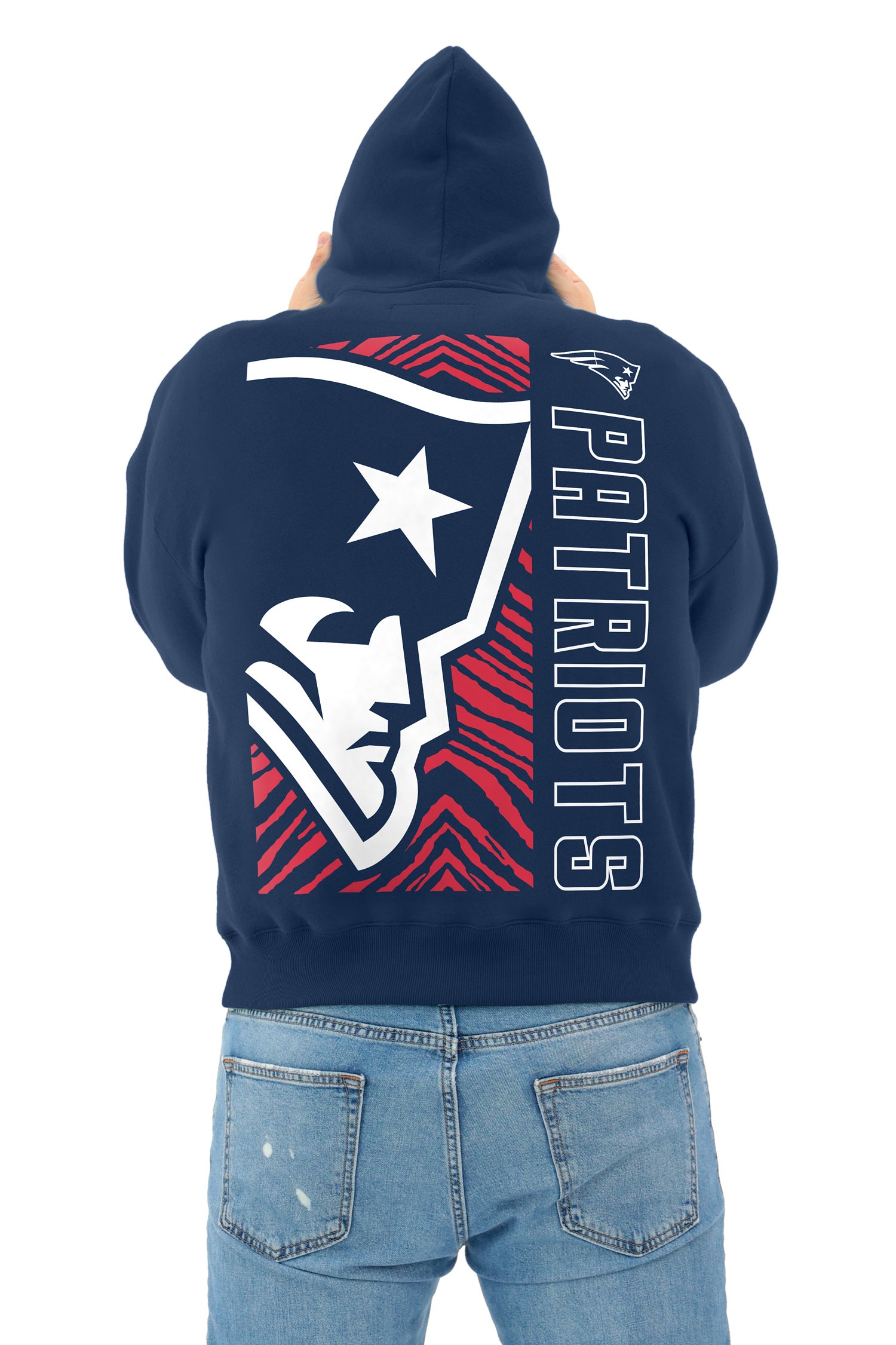 Zubaz NFL   90s Drop Shoulder Hoodie -MVP, NEW ENGLAND PATRIOTS