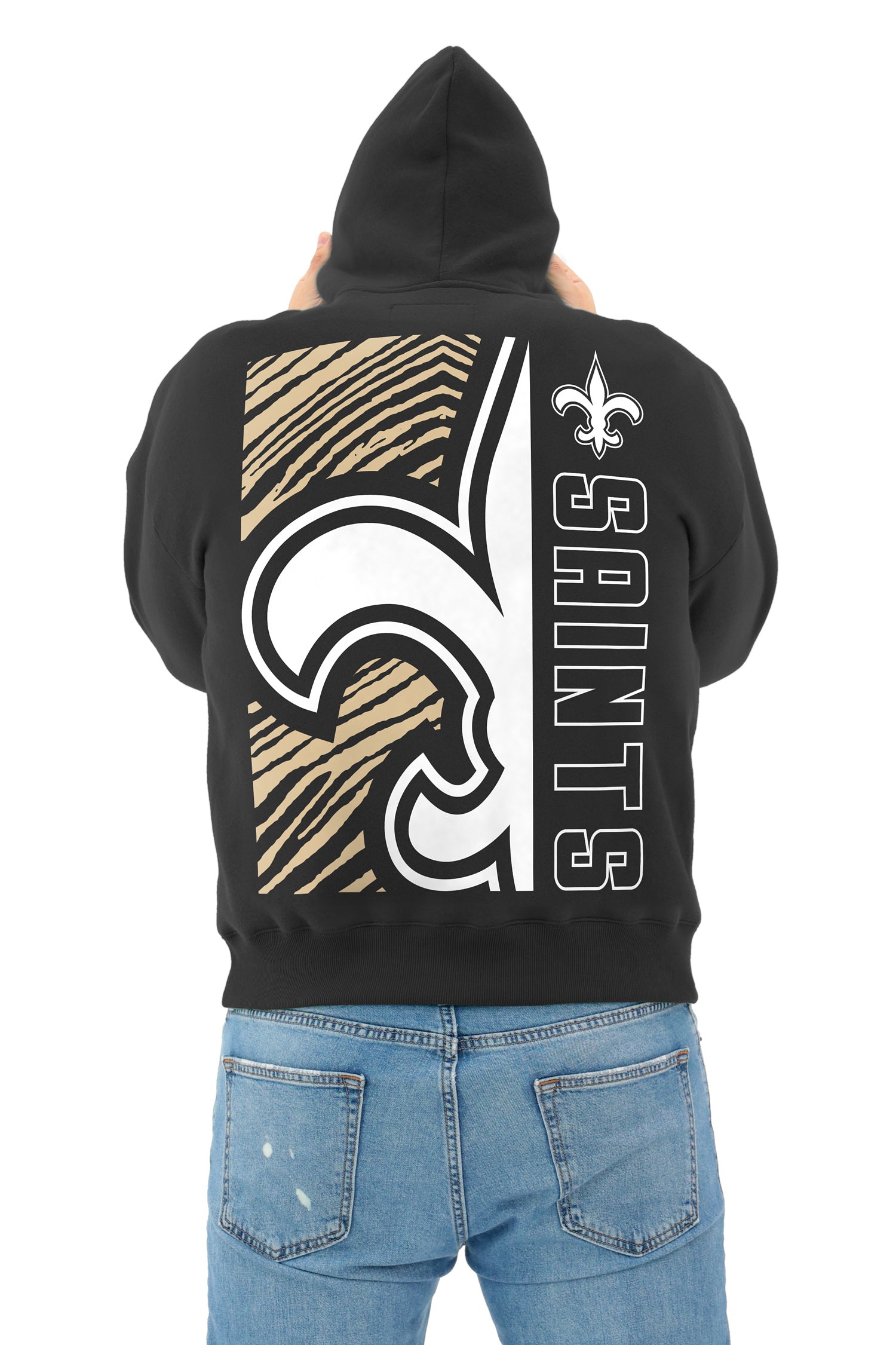 Zubaz NFL   90s Drop Shoulder Hoodie -MVP, NEW ORLEANS SAINTS