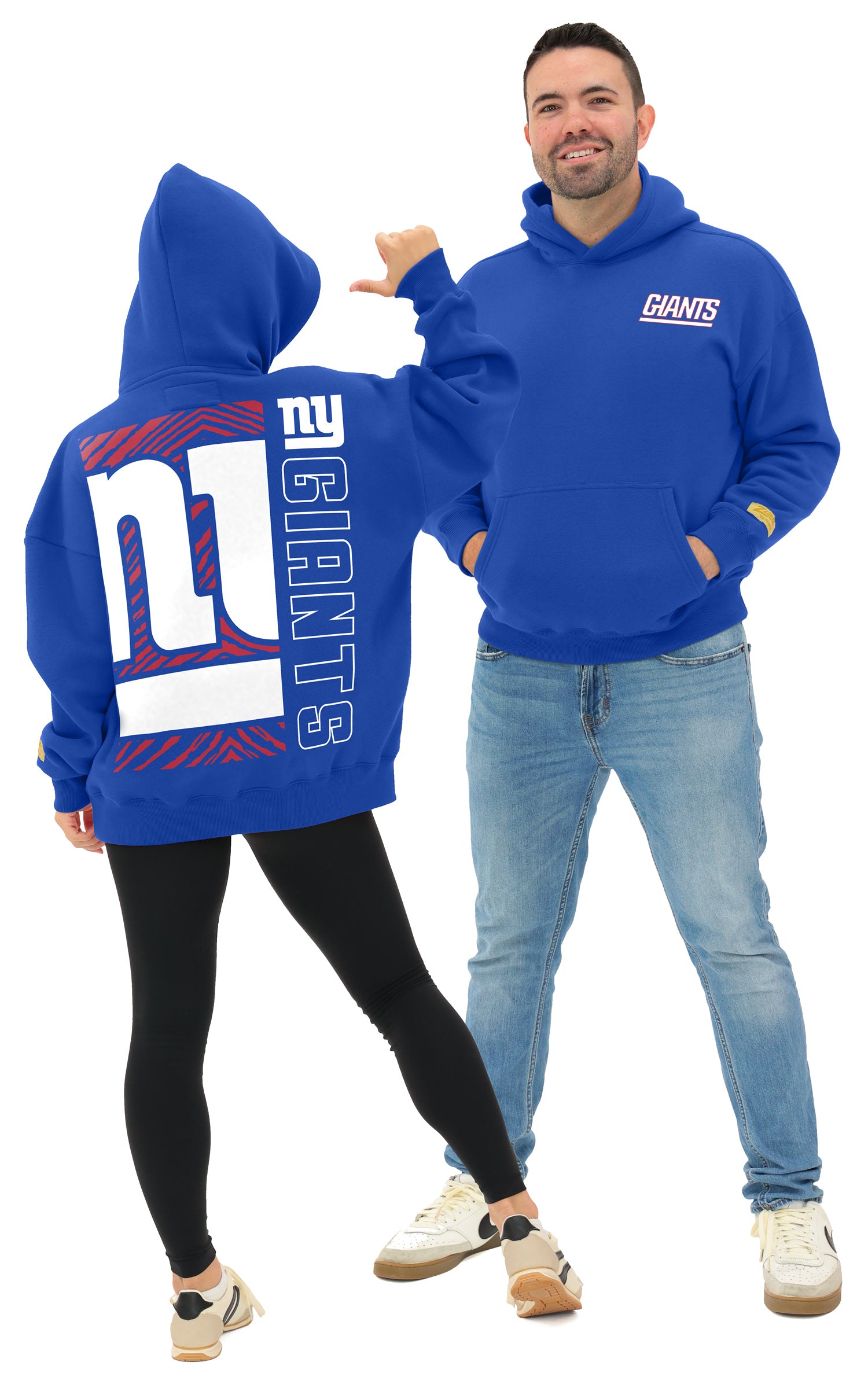 Zubaz NFL   90s Drop Shoulder Hoodie -MVP, NEW YORK GIANTS