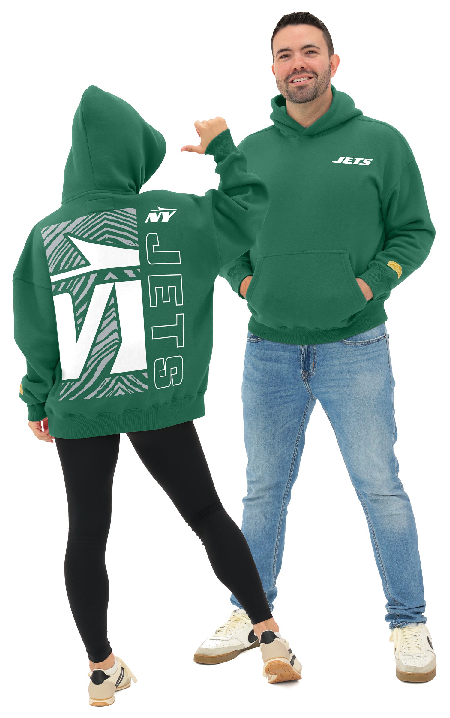 Zubaz NFL   90s Drop Shoulder Hoodie -MVP, NEW YORK JETS