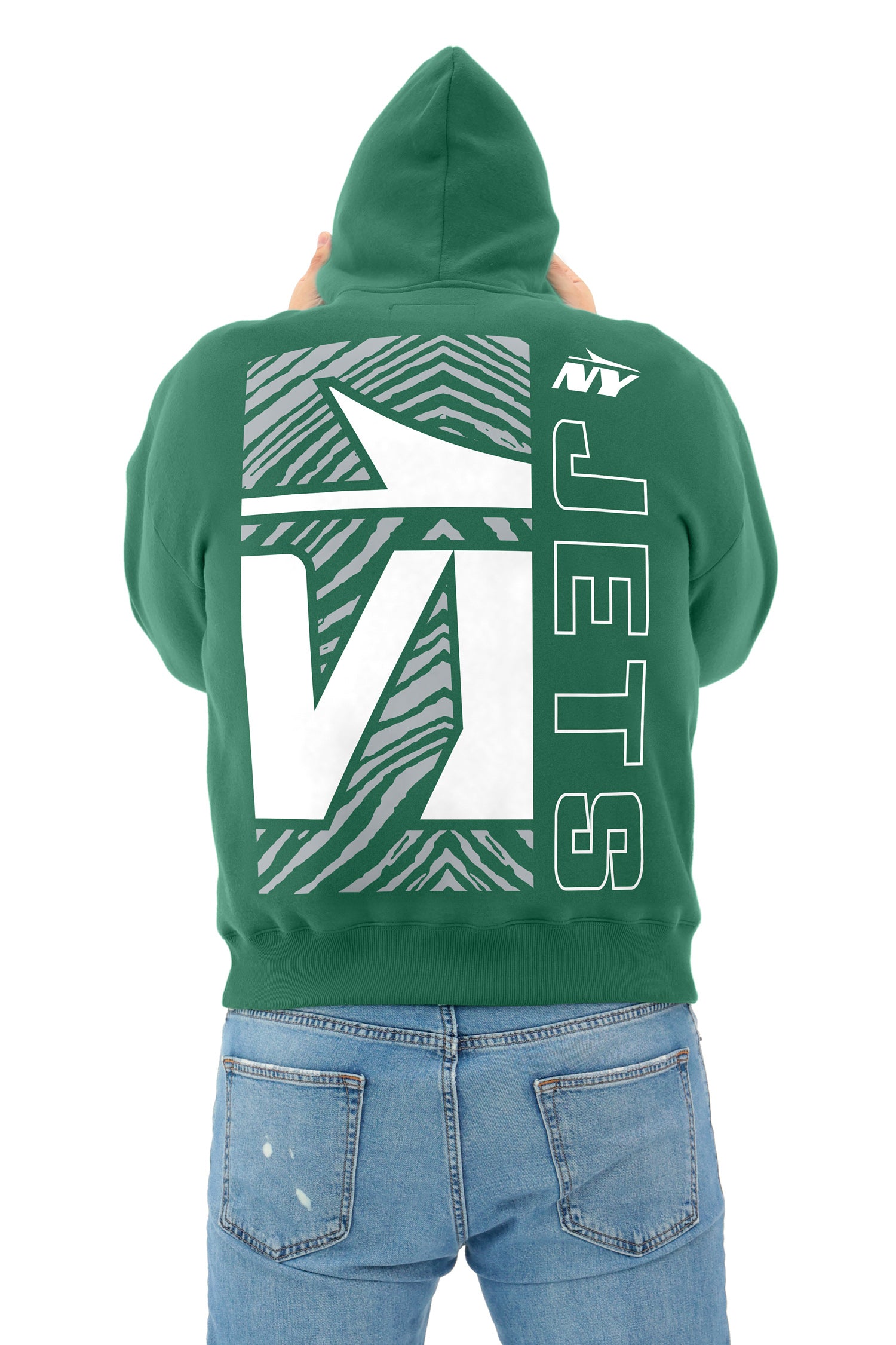 Zubaz NFL   90s Drop Shoulder Hoodie -MVP, NEW YORK JETS