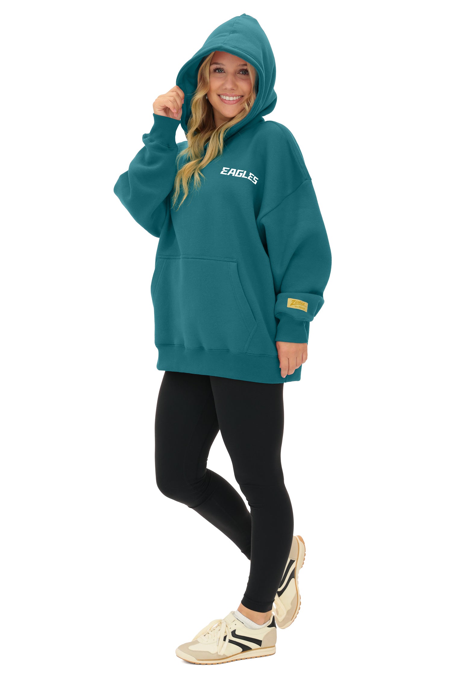 Zubaz NFL   90s Drop Shoulder Hoodie -MVP, PHILADELPHIA EAGLES