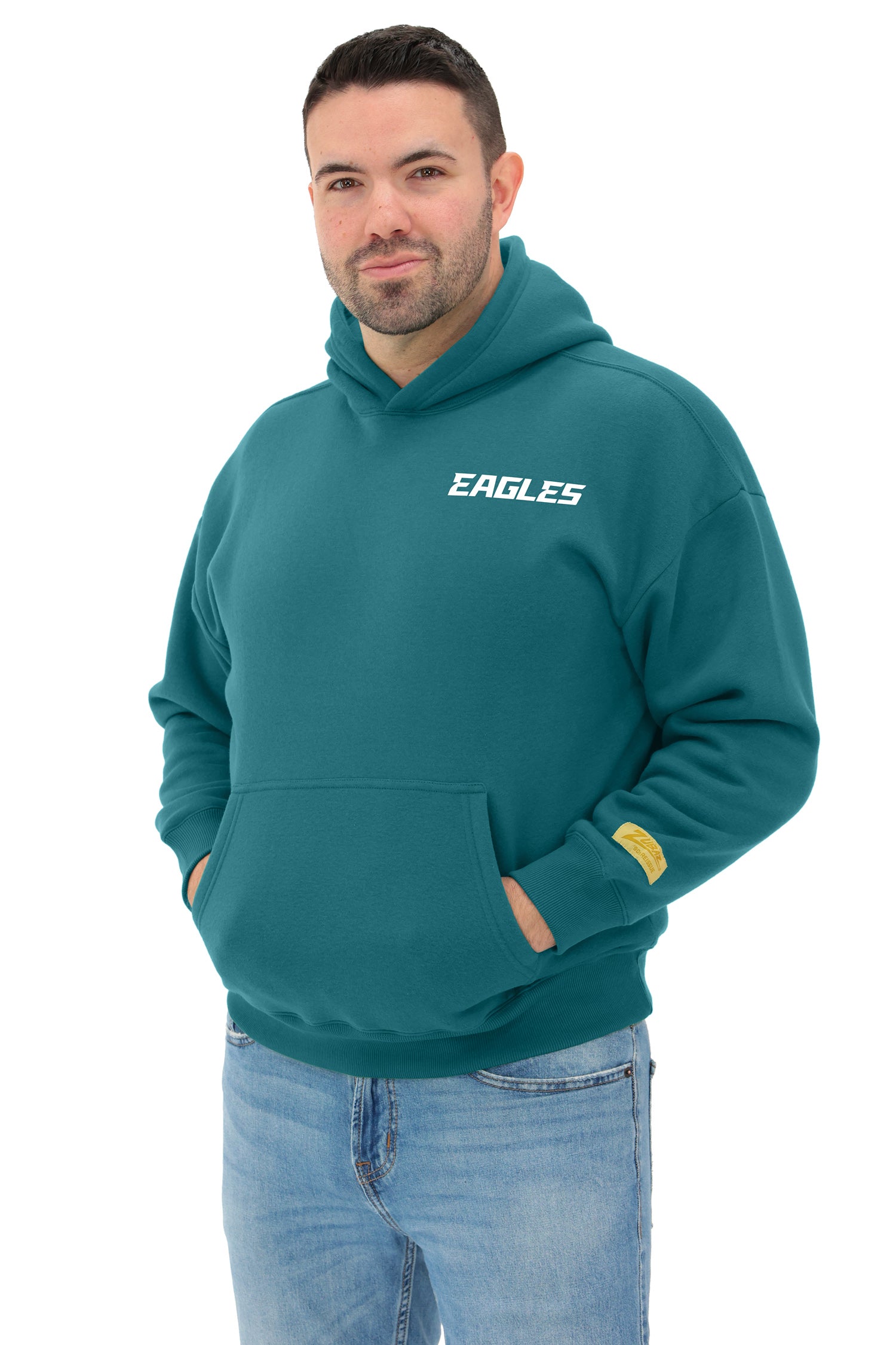 Zubaz NFL   90s Drop Shoulder Hoodie -MVP, PHILADELPHIA EAGLES