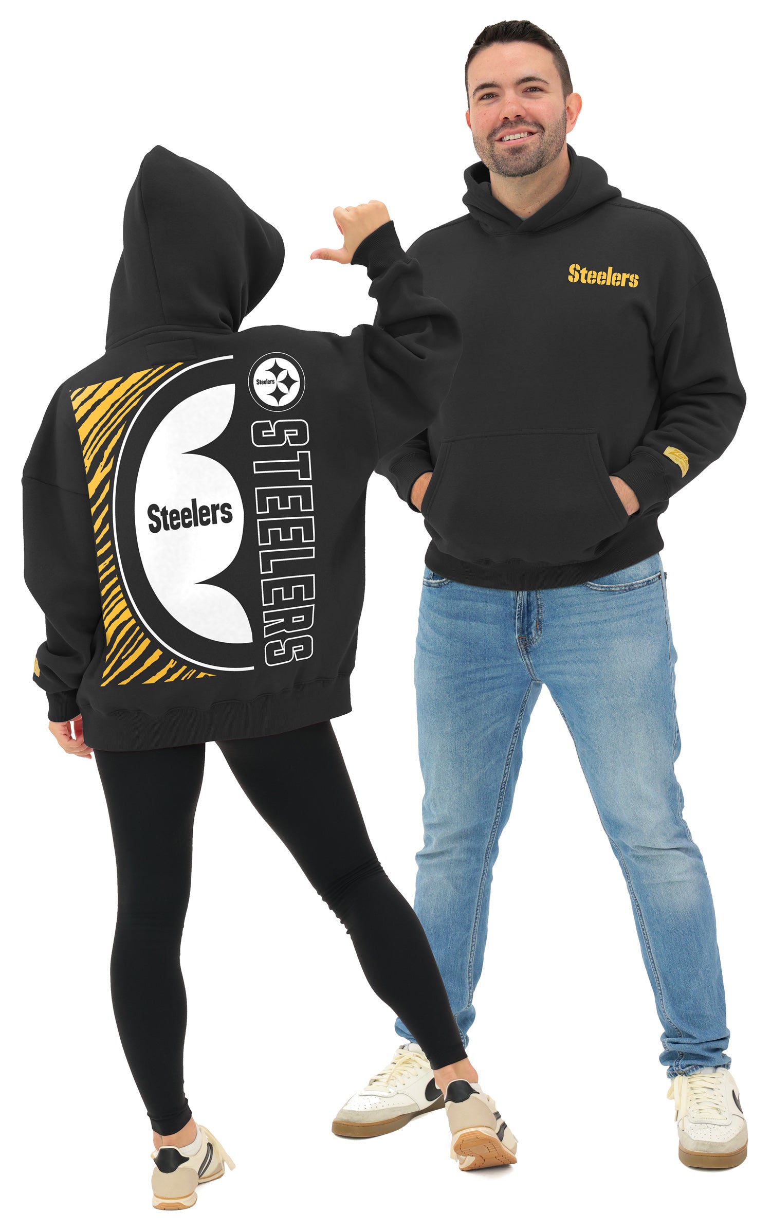 Zubaz NFL   90s Drop Shoulder Hoodie -MVP, PITTSBURGH STEELERS