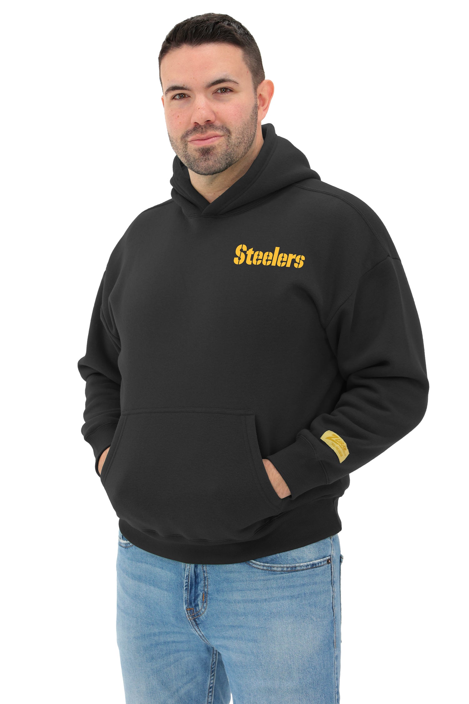Zubaz NFL   90s Drop Shoulder Hoodie -MVP, PITTSBURGH STEELERS - Official NFL Steelers Zubaz Apparel (4 of 6)