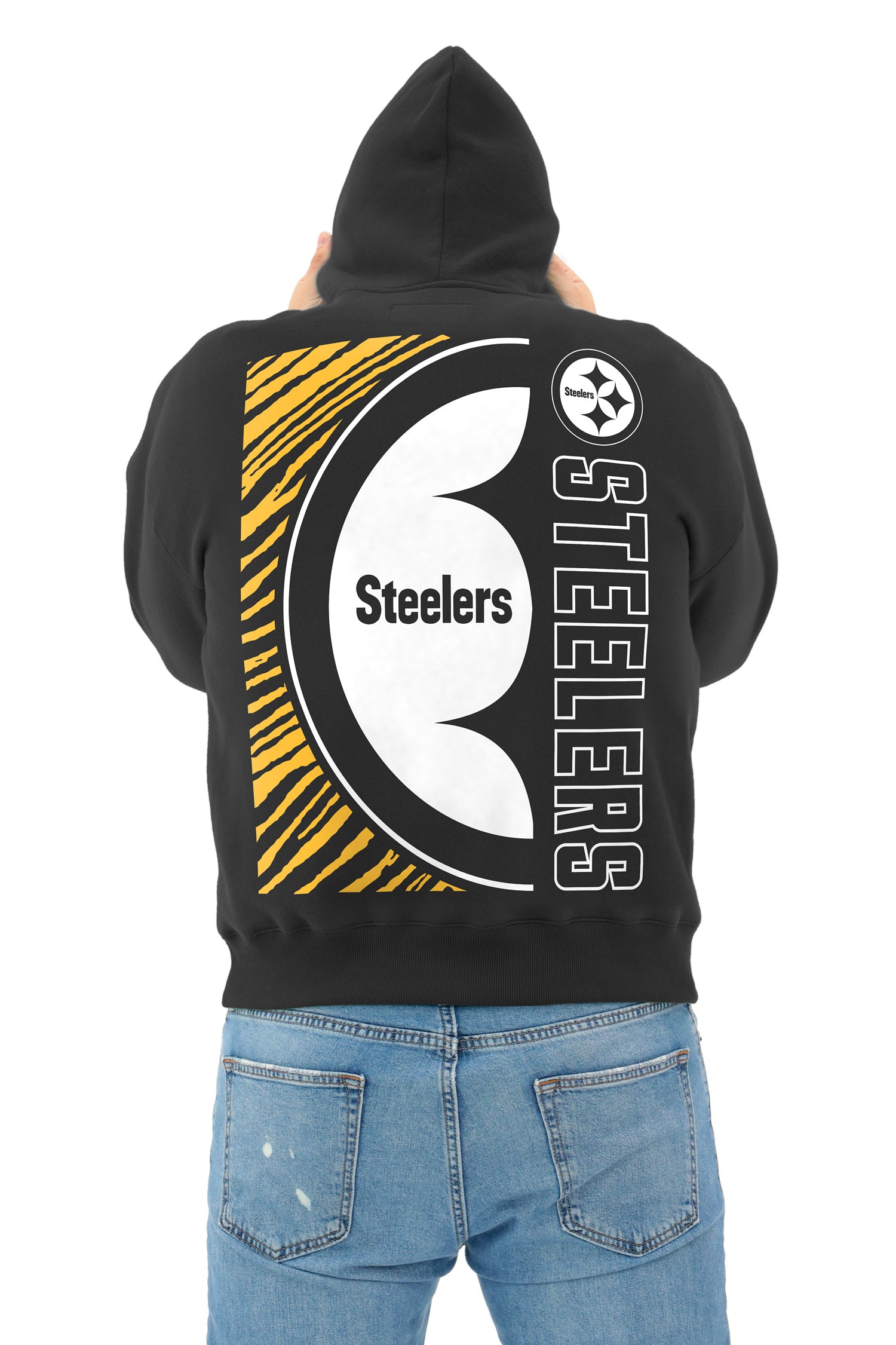 Zubaz NFL   90s Drop Shoulder Hoodie -MVP, PITTSBURGH STEELERS - Official NFL Steelers Zubaz Apparel (5 of 6)
