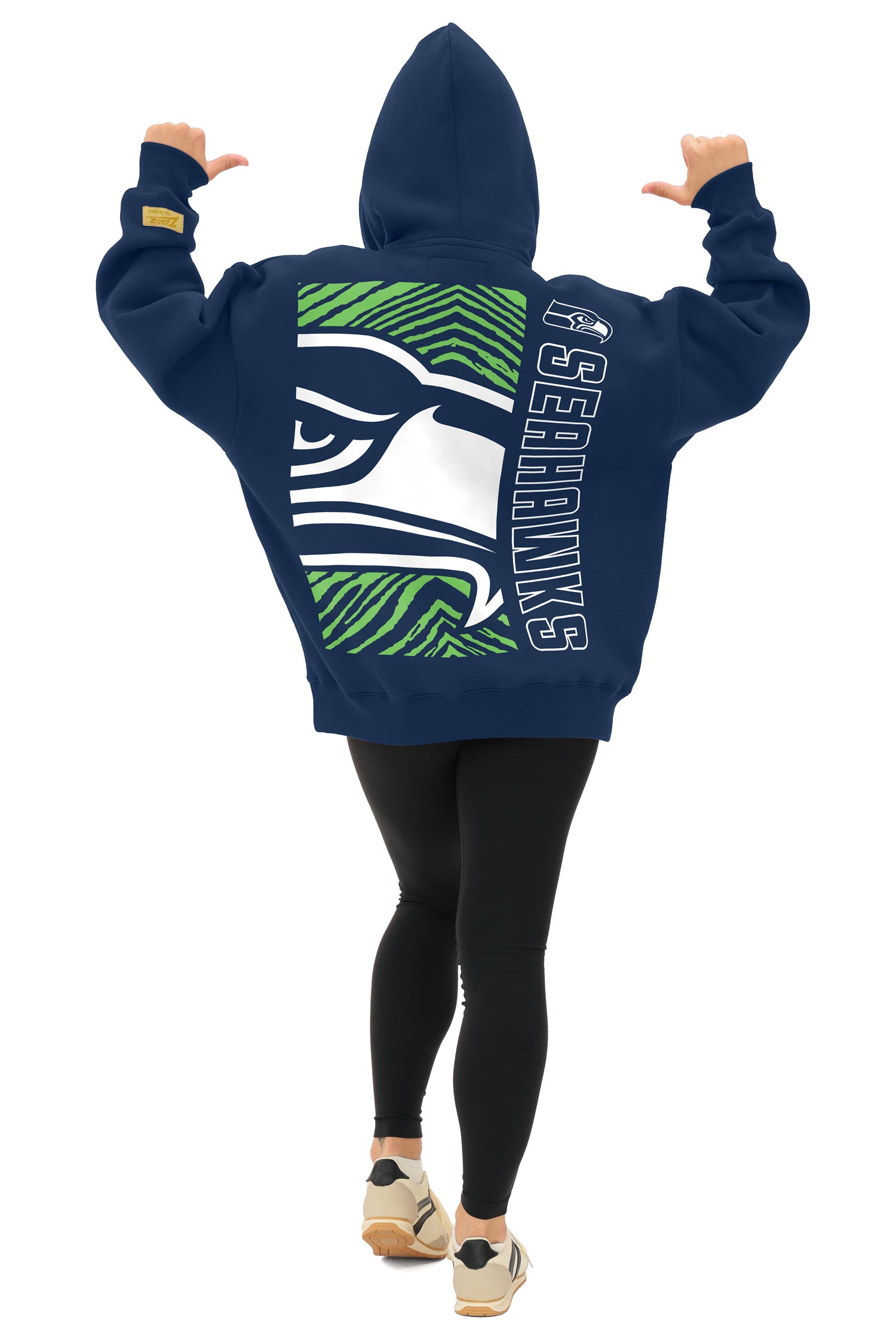 Zubaz NFL   90s Drop Shoulder Hoodie -MVP, SEATTLE SEAHAWKS - Official NFL Seahawks Zubaz Apparel (3 of 6)