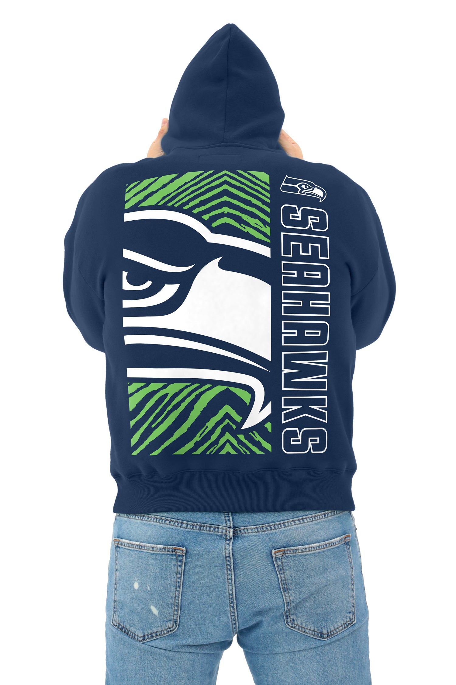 Zubaz NFL   90s Drop Shoulder Hoodie -MVP, SEATTLE SEAHAWKS - Official NFL Seahawks Zubaz Apparel (5 of 6)