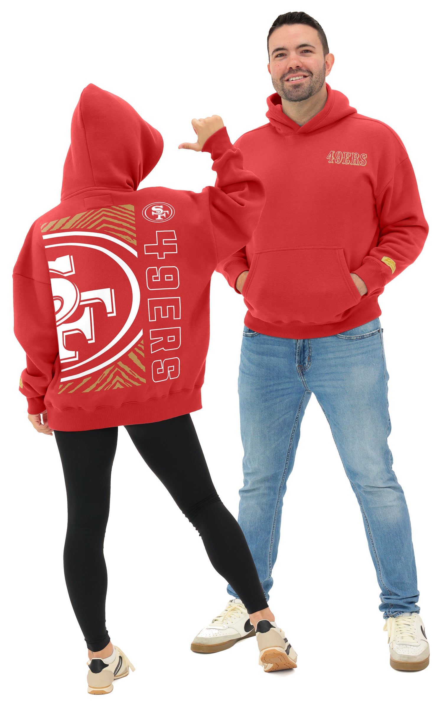 Zubaz NFL   90s Drop Shoulder Hoodie -MVP, SAN FRANCISCO 49ERS