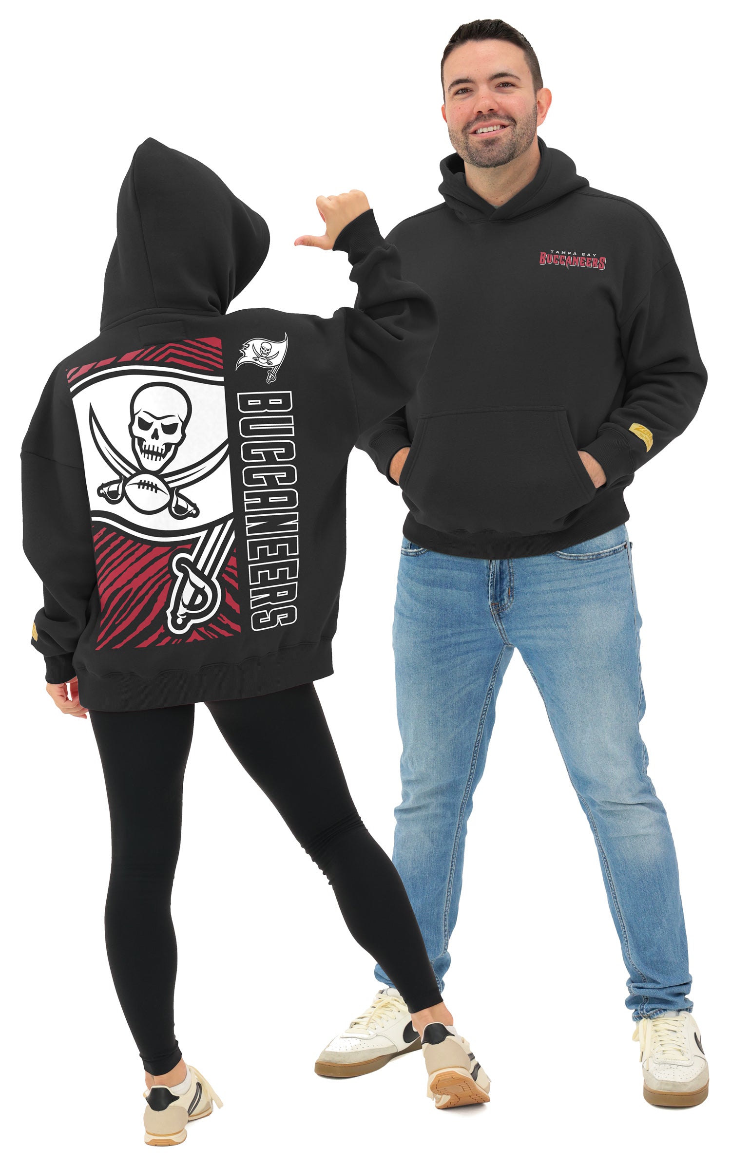 Zubaz NFL   90s Drop Shoulder Hoodie -MVP, TAMPA BAY BUCCANEERS