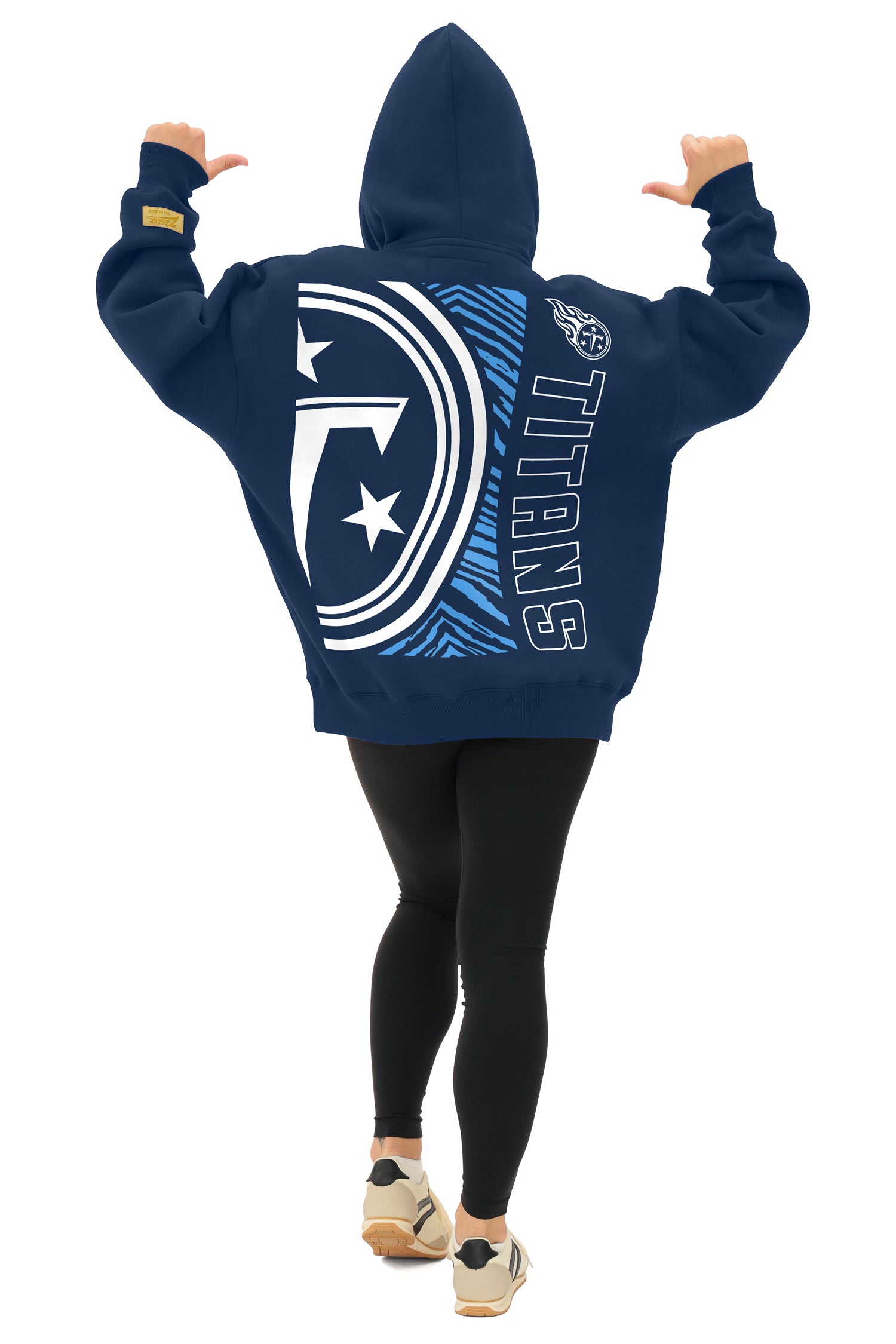 Zubaz NFL   90s Drop Shoulder Hoodie -MVP, TENNESSEE TITANS