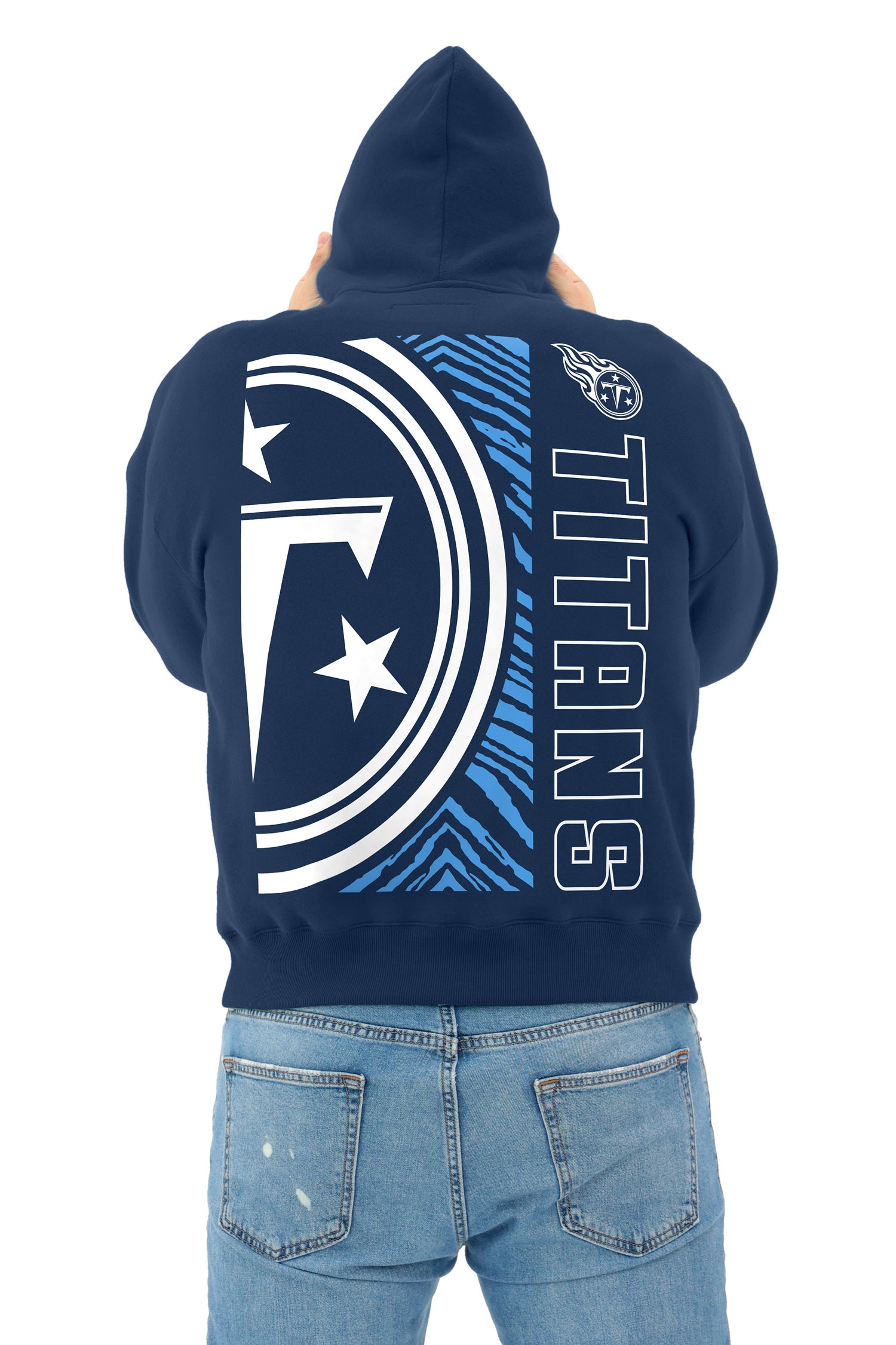 Zubaz NFL   90s Drop Shoulder Hoodie -MVP, TENNESSEE TITANS
