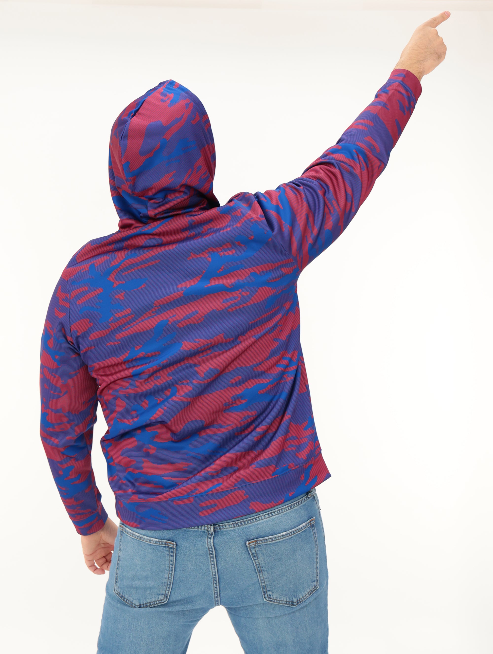 Zubaz NFL   Men's Arch All Over Camo Hoodie, BUFFALO BILLS