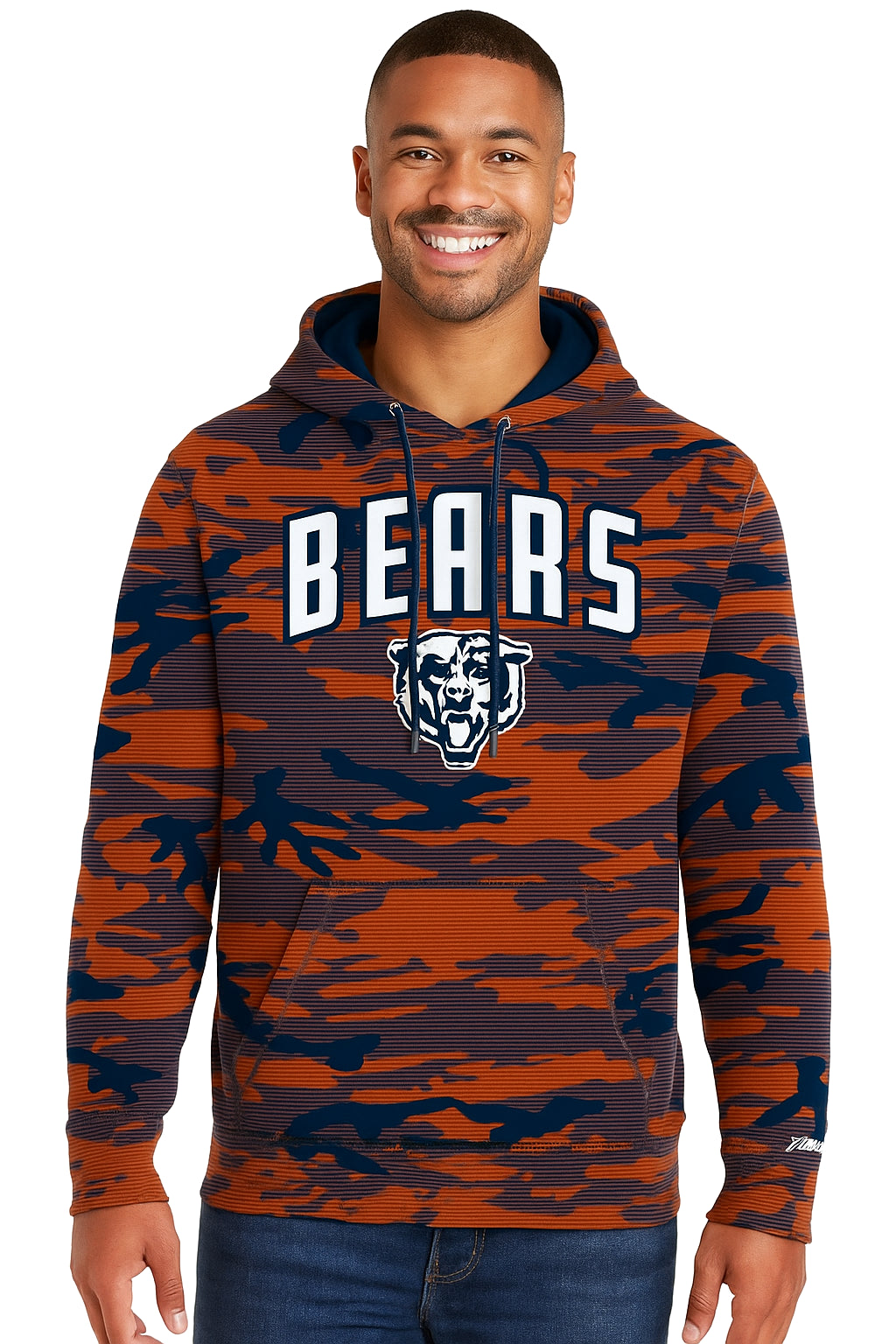 Zubaz NFL   Men's Arch All Over Camo Hoodie, CHICAGO BEARS