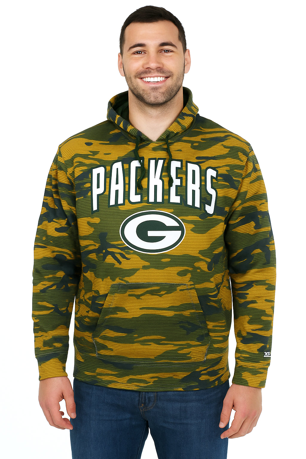 Zubaz NFL   Men's Arch All Over Camo Hoodie, GREEN BAY PACKERS