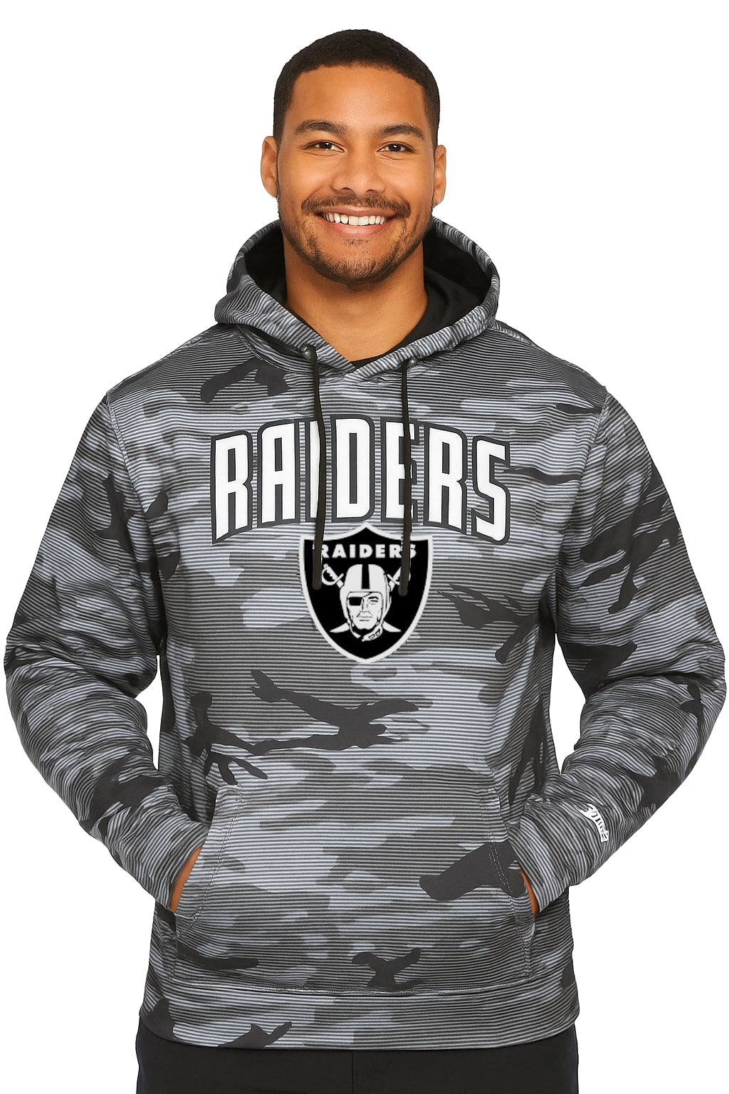 Zubaz NFL   Men's Arch All Over Camo Hoodie, LAS VEGAS RAIDERS