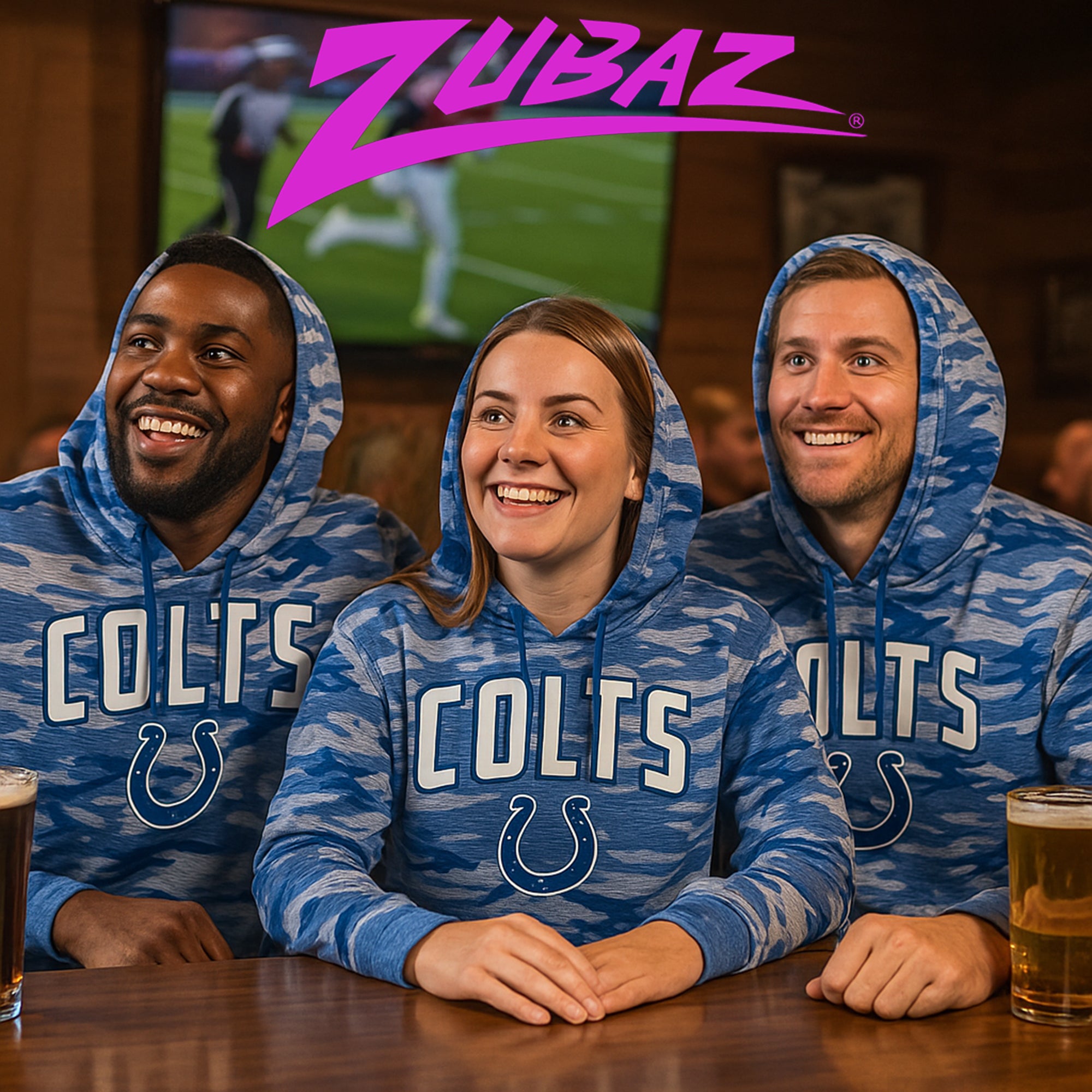 Zubaz NFL   Men's Arch All Over Camo Hoodie, SEATTLE SEAHAWKS