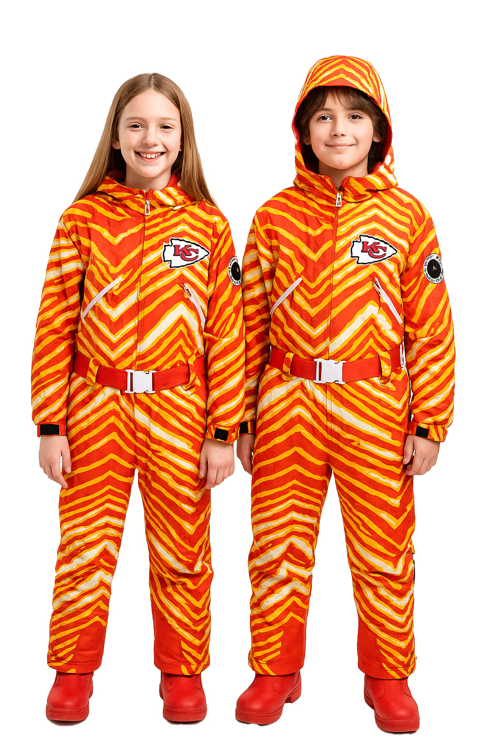 Zubaz NFL Kids Unisex Zebra Team Color Tundra Tux Snowsuit Jr, Kansas City Chiefs