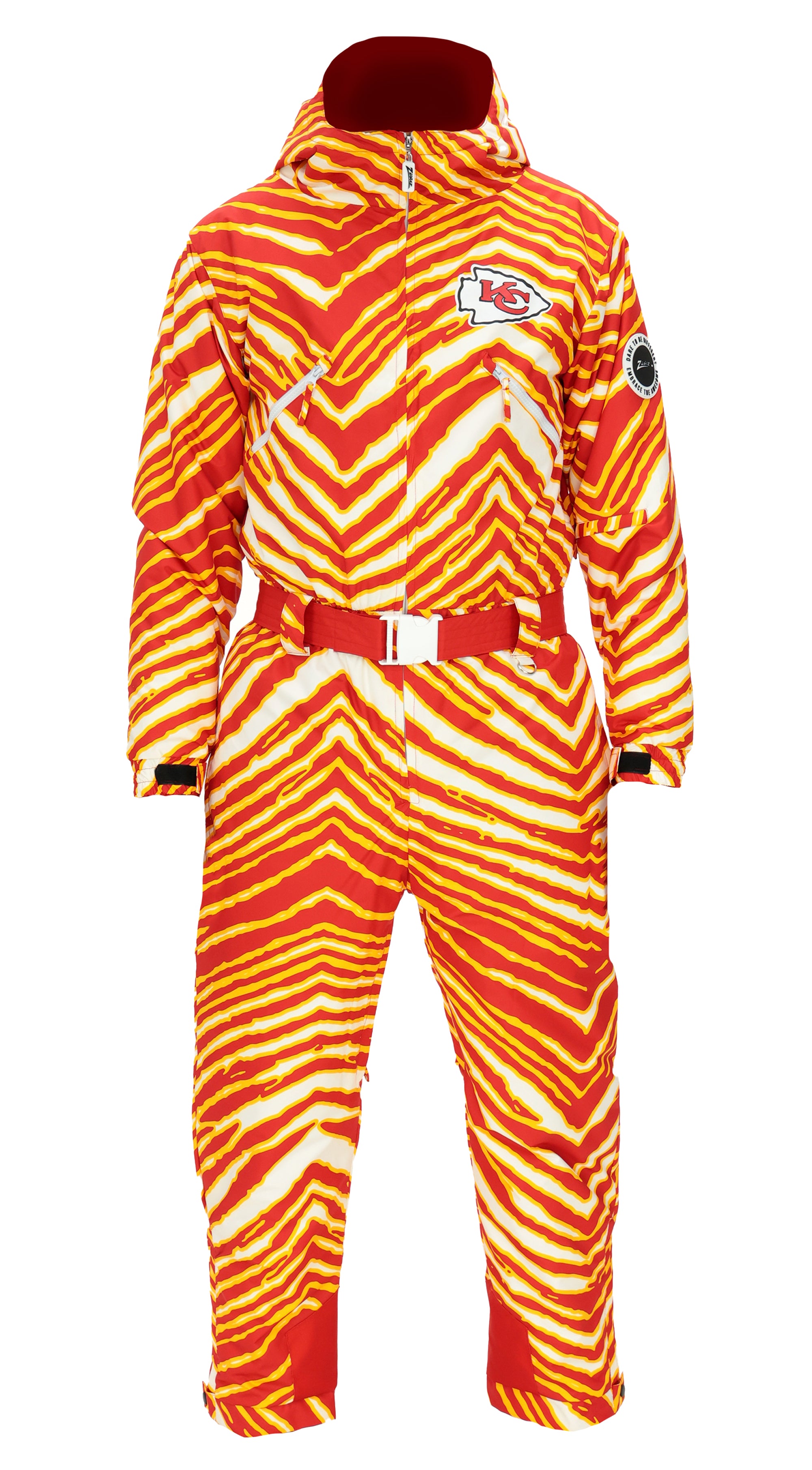 Zubaz NFL Kids Unisex Zebra Team Color Tundra Tux Snowsuit Jr, Kansas City Chiefs