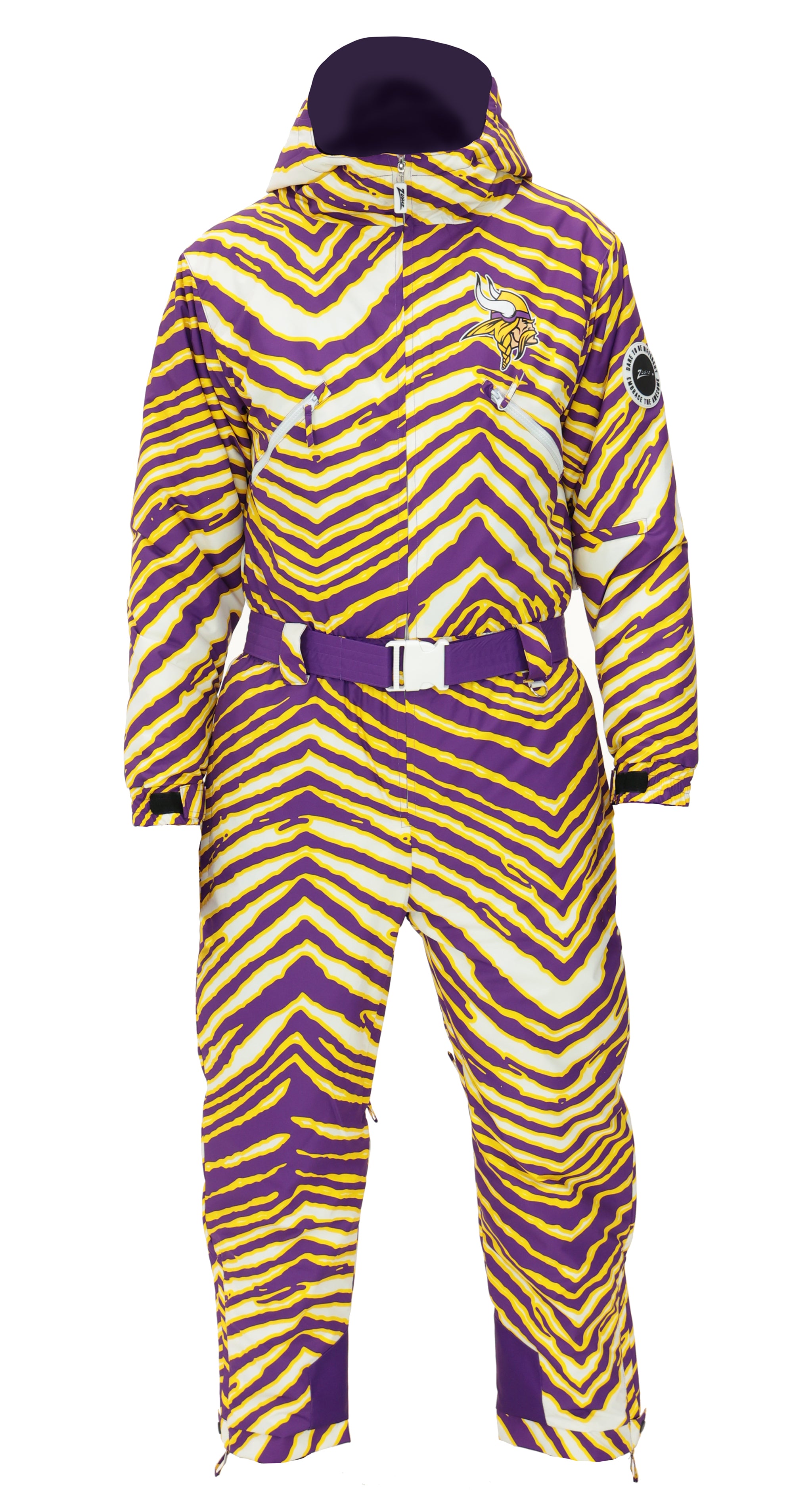 Zubaz NFL Kids Unisex Zebra Team Color Tundra Tux Snowsuit Jr, Minneso