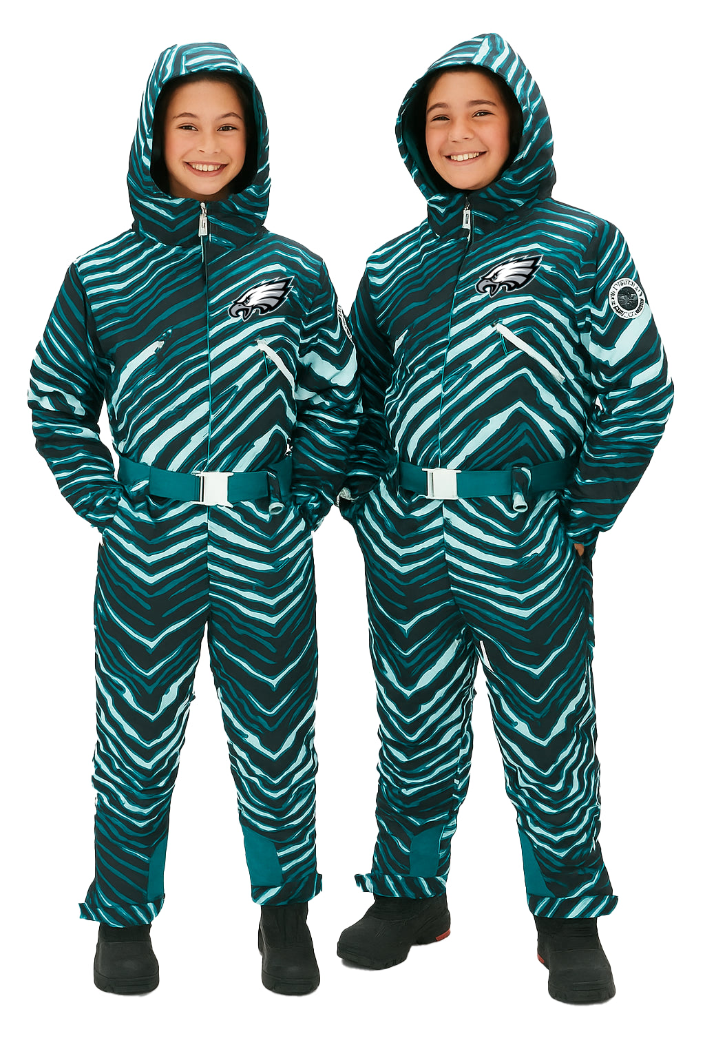 Zubaz NFL Kids Unisex Zebra Team Color Tundra Tux Snowsuit Jr, Philadelphia Eagles