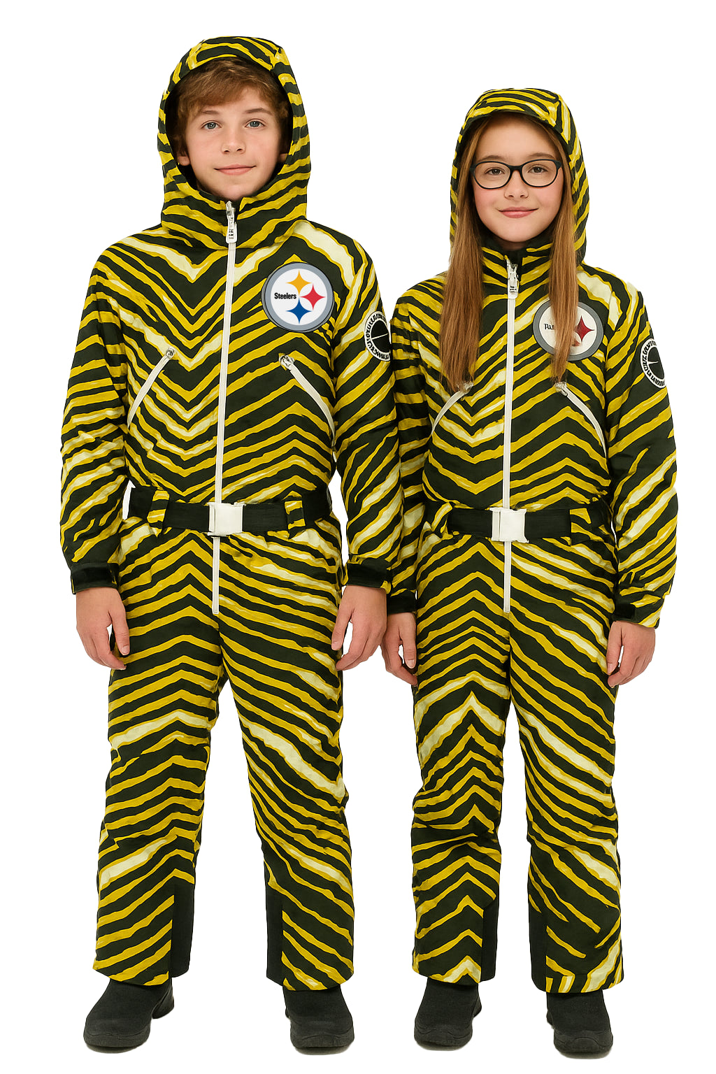 Zubaz NFL Kids Unisex Zebra Team Color Tundra Tux Snowsuit Jr, Pittsburgh Steelers
