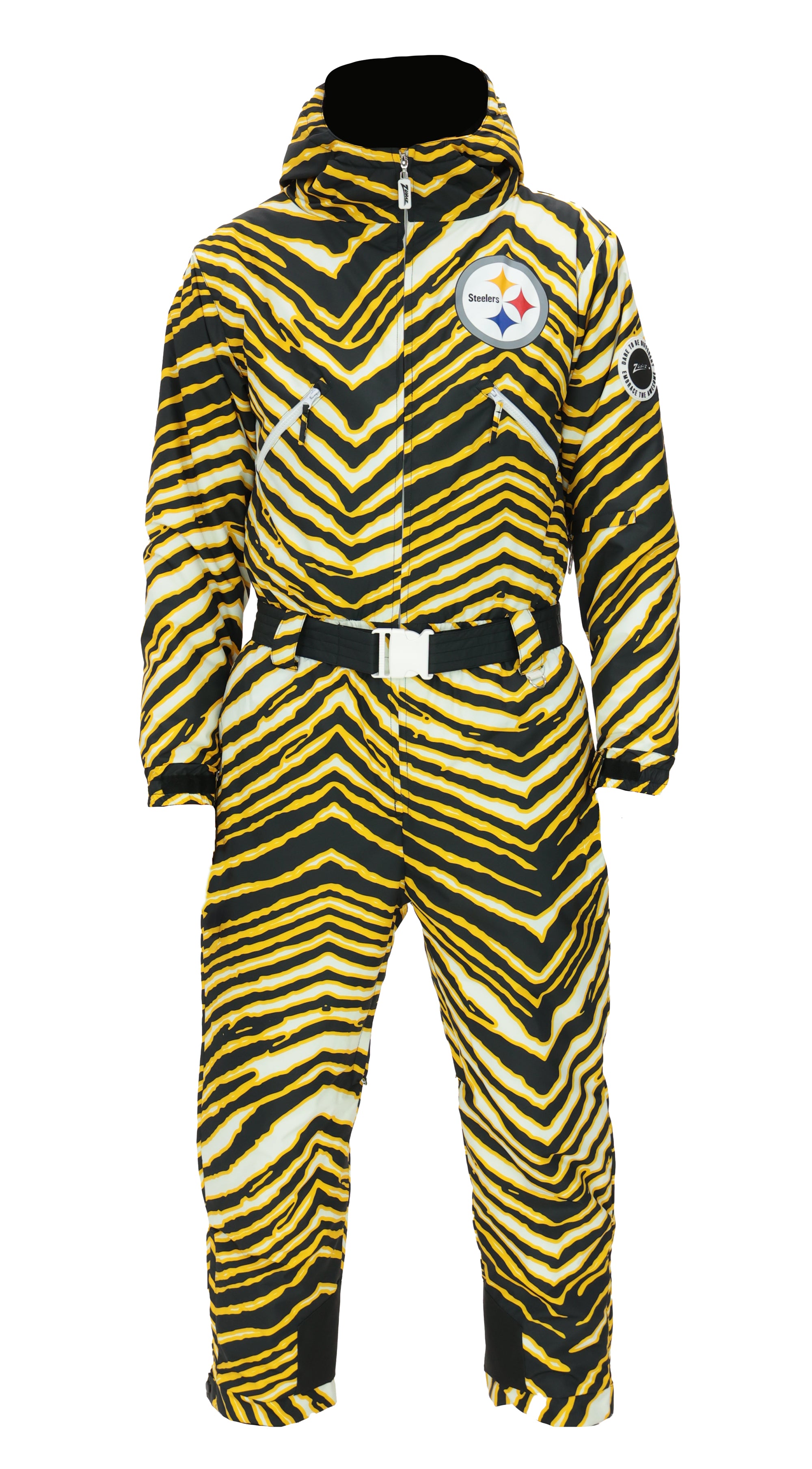Zubaz NFL Kids Unisex Zebra Team Color Tundra Tux Snowsuit Jr, Pittsburgh Steelers