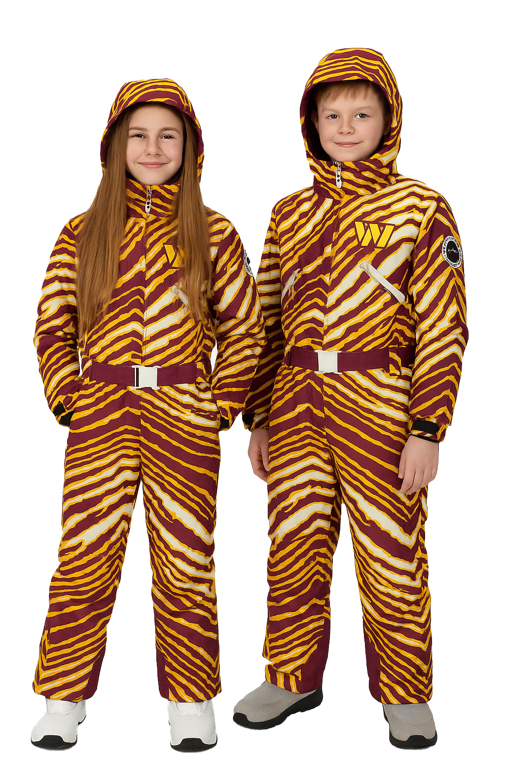 Zubaz NFL Kids Unisex Zebra Team Color Tundra Tux Snowsuit Jr, Washington Commanders
