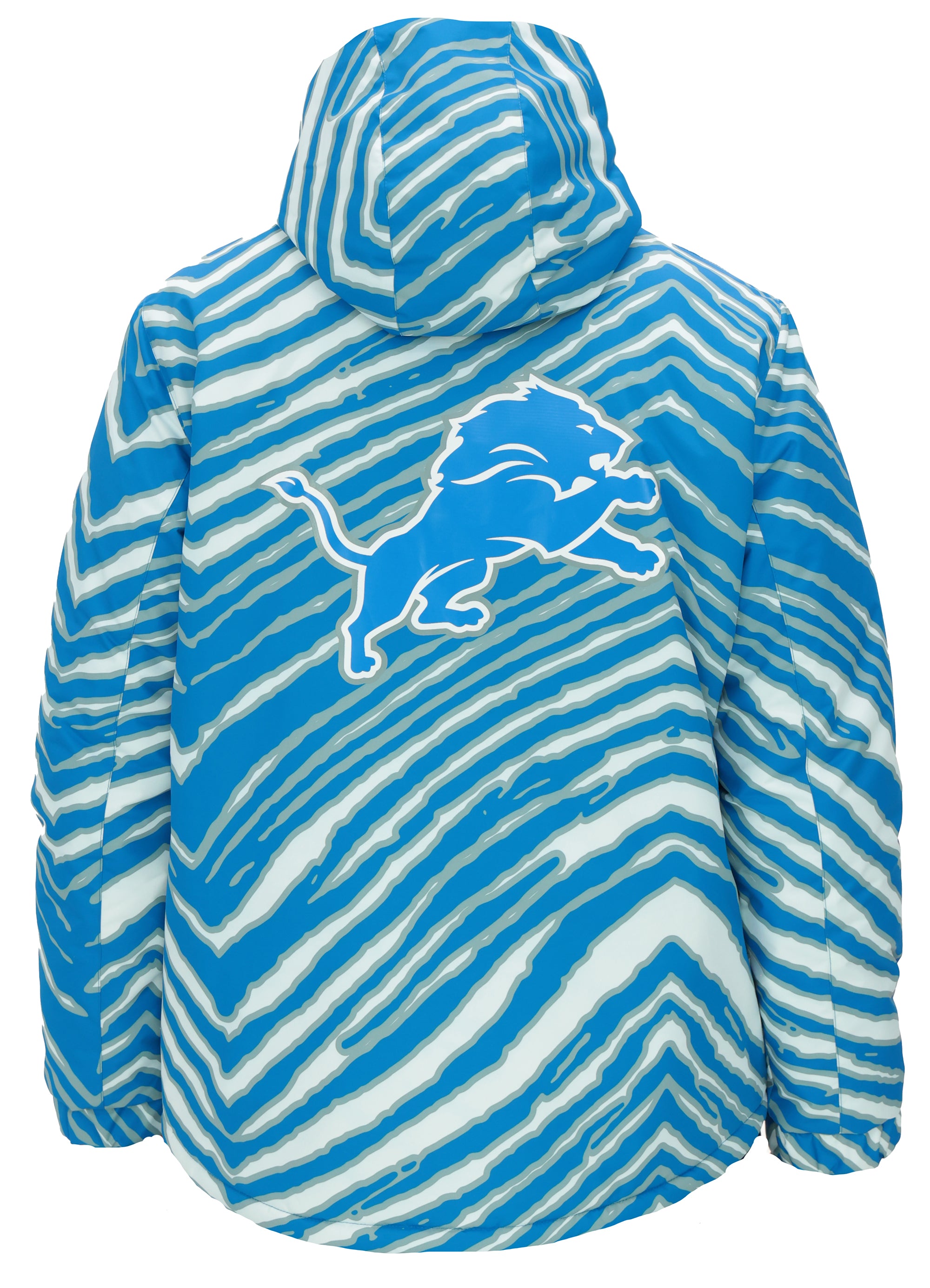 Zubaz NFL Kids Unisex Zebra Team Color Bleacher Blazer Jr Snow Jacket, Detroit Lions
