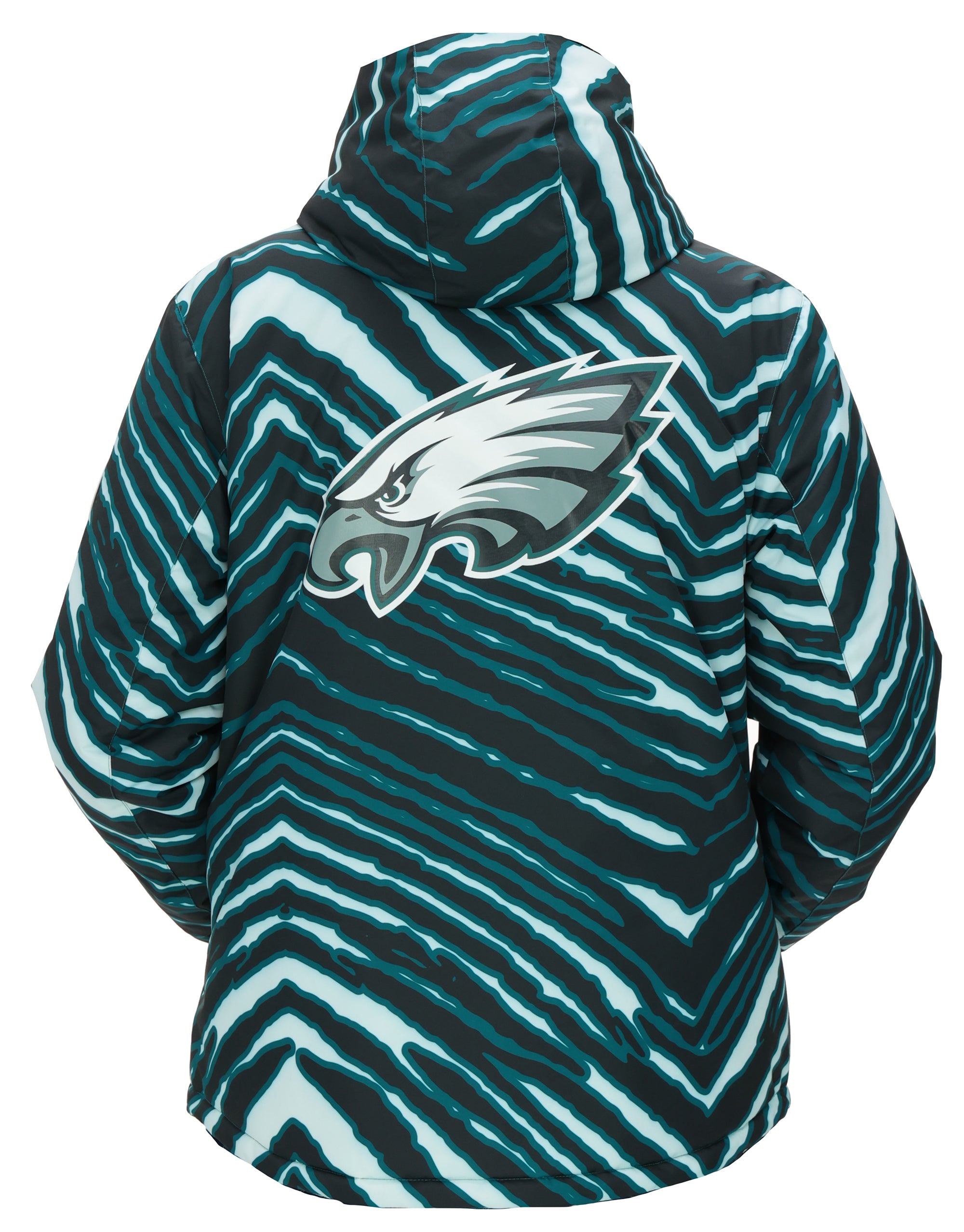 Zubaz NFL Kids Unisex Zebra Team Color Bleacher Blazer Jr Snow Jacket, Philadelphia Eagles