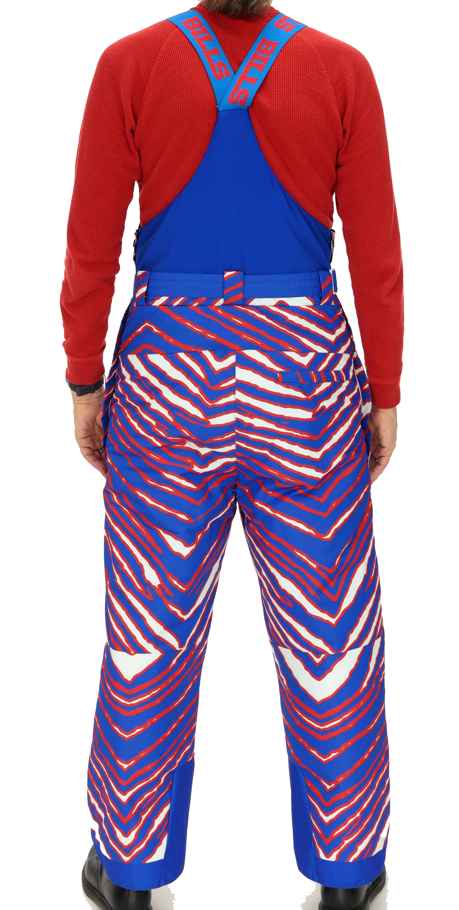Zubaz NFL Kids Unisex Zebra Team Color Blizzard Snow Bib Jr, Buffalo Bills