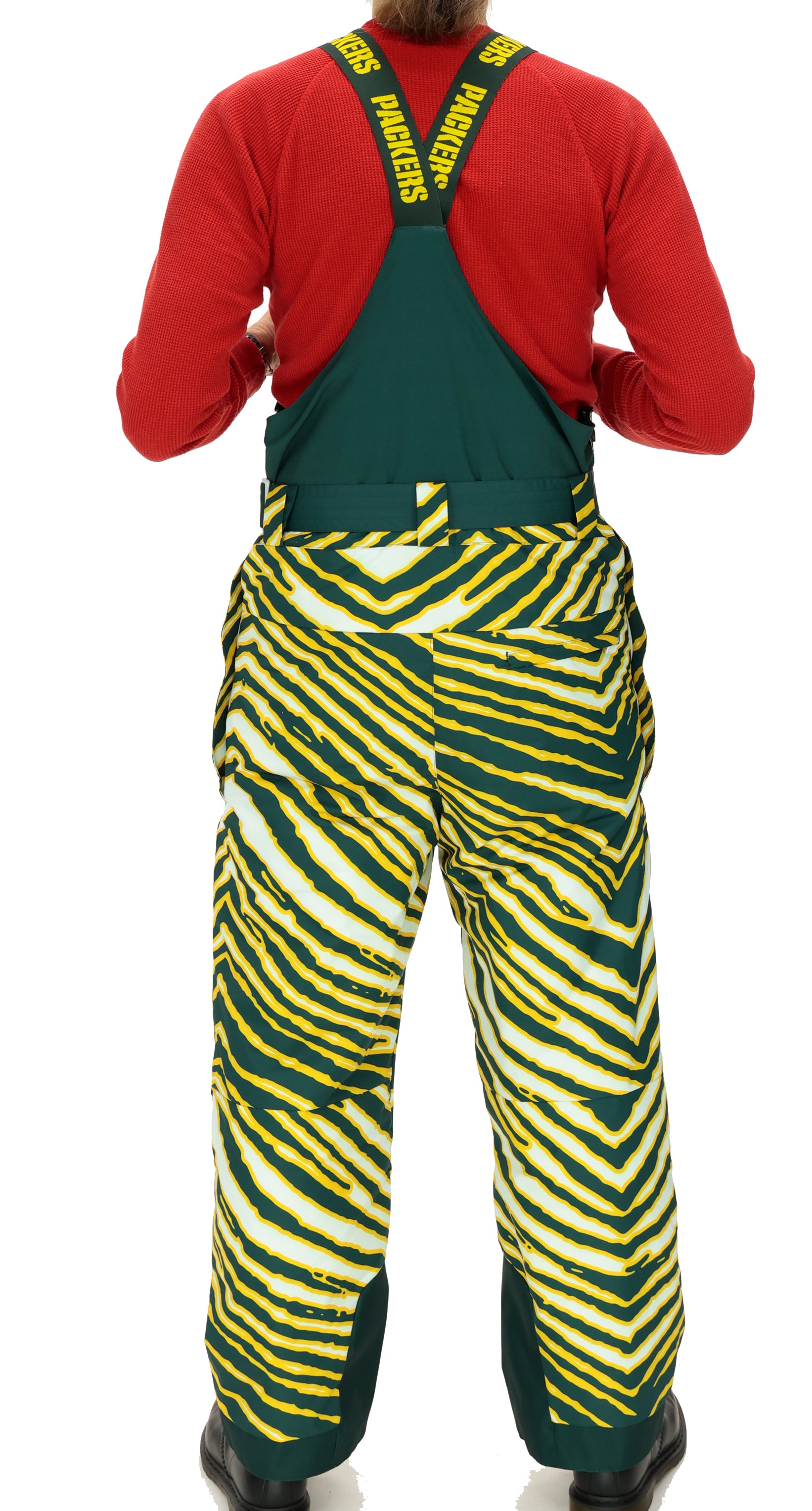 Zubaz NFL Kids Unisex Zebra Team Color Blizzard Snow Bib Jr, Green Bay Packers