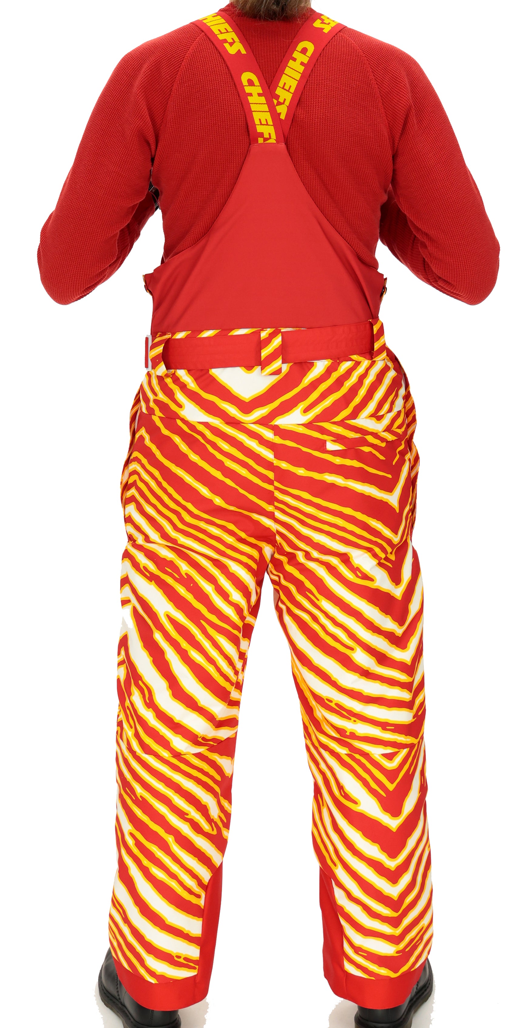 Zubaz NFL Kids Unisex Zebra Team Color Blizzard Snow Bib Jr, Kansas City Chiefs