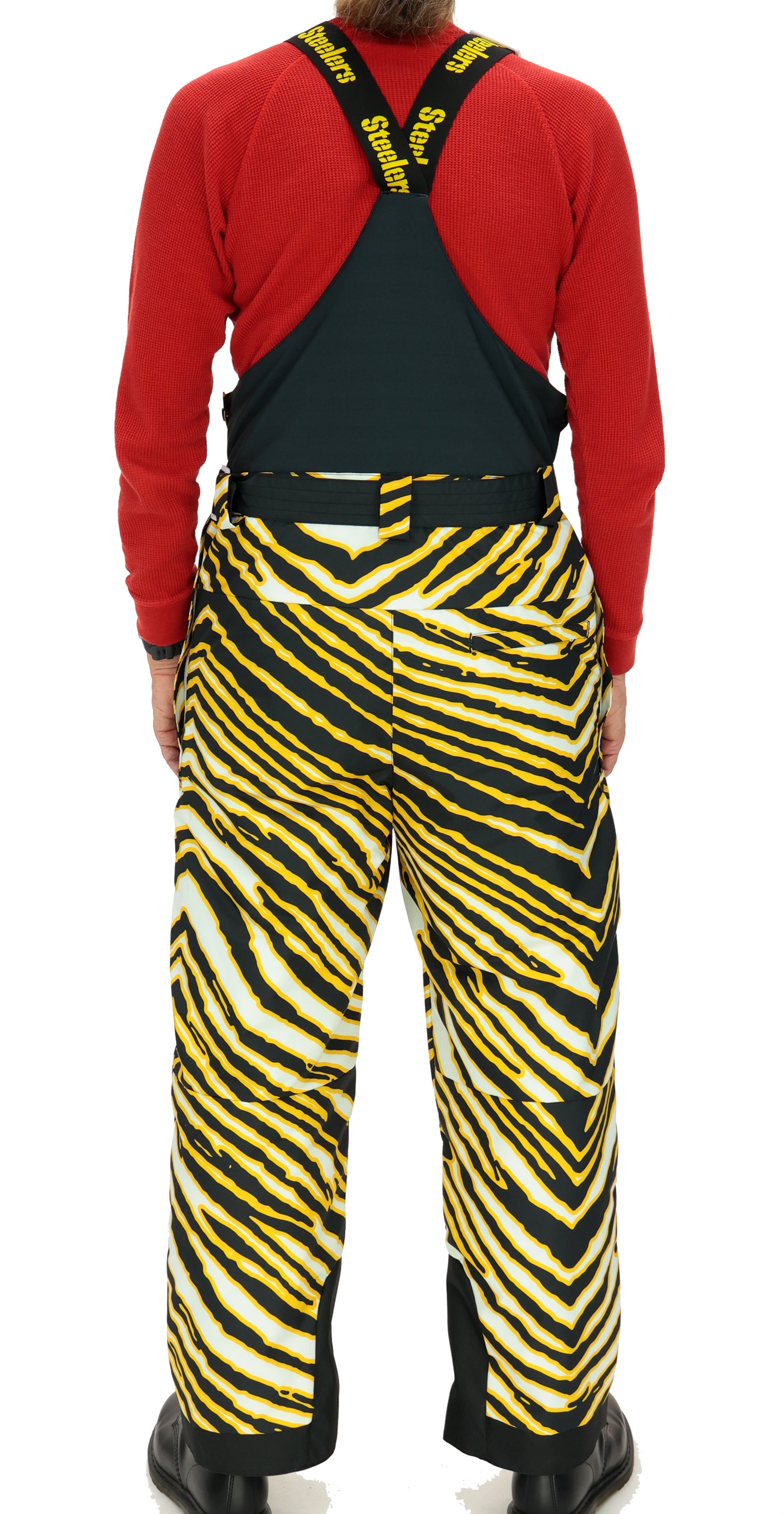 Zubaz NFL Kids Unisex Zebra Team Color Blizzard Snow Bib Jr, Pittsburgh Steelers