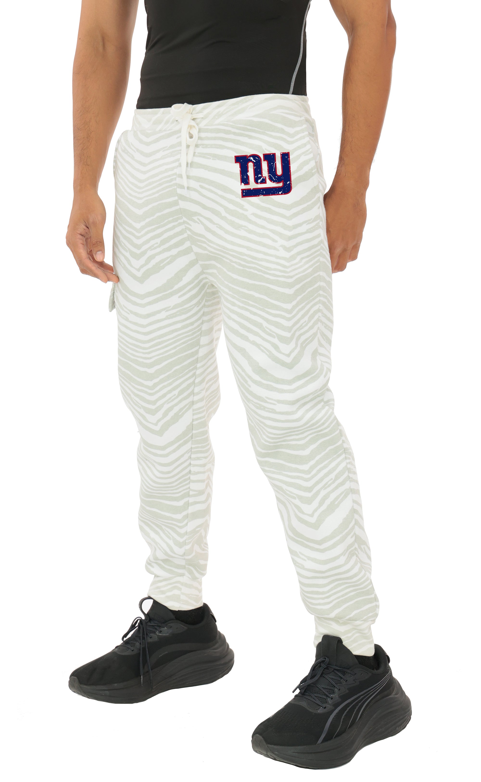 Zubaz NFL New York Giants Adult Unisex 2 Color Zebra 90s Team Cargo Jo