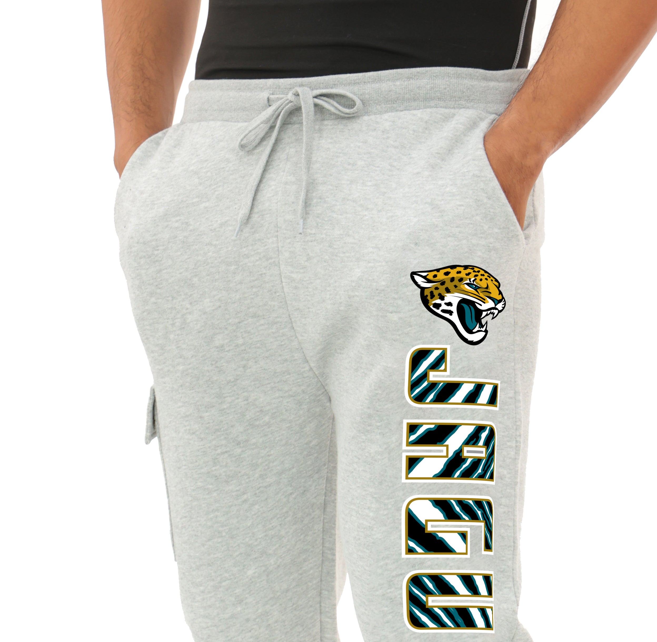 Zubaz NFL  MEN Cargo Joggers - Gray, JACKSONVILLE JAGUARS
