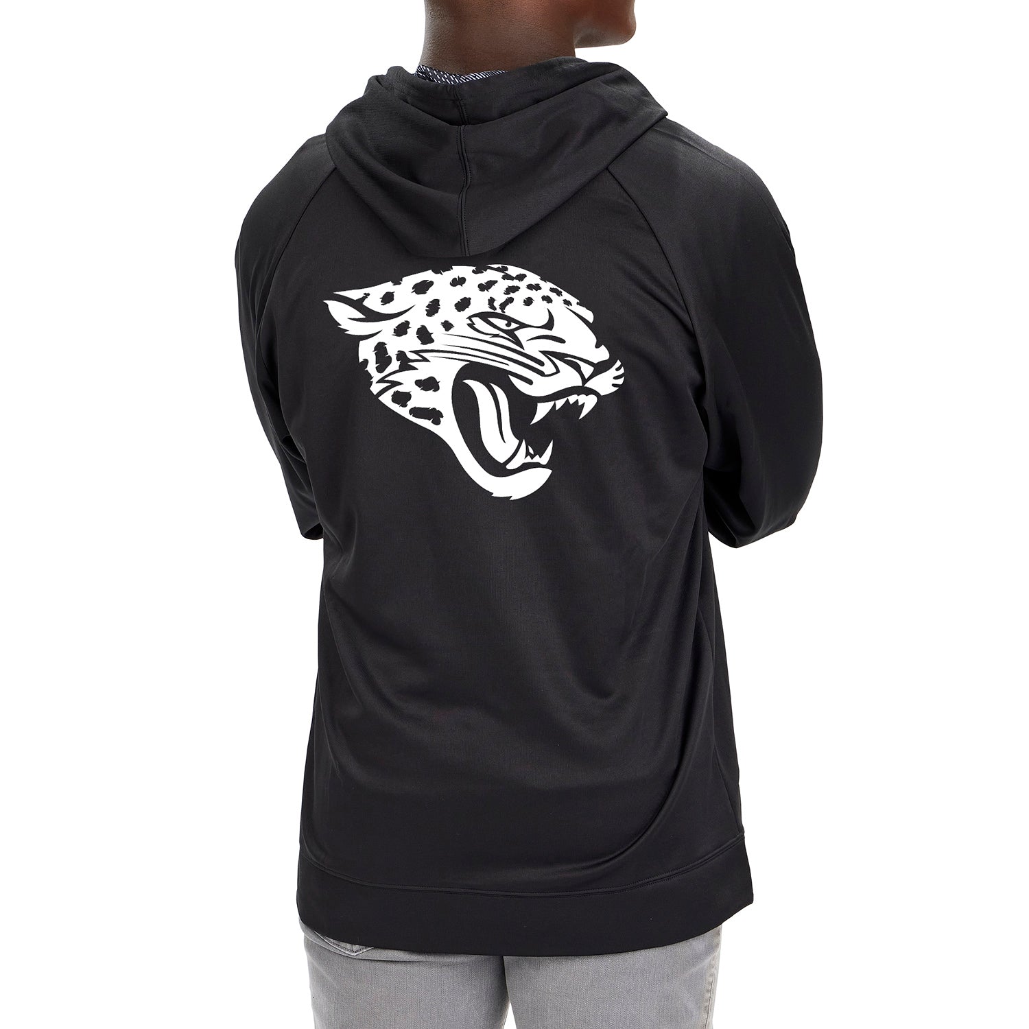 Zubaz NFL   Men's Established Viper Hood Liner Full Zip Raglan Hoodie, JACKSONVILLE JAGUARS