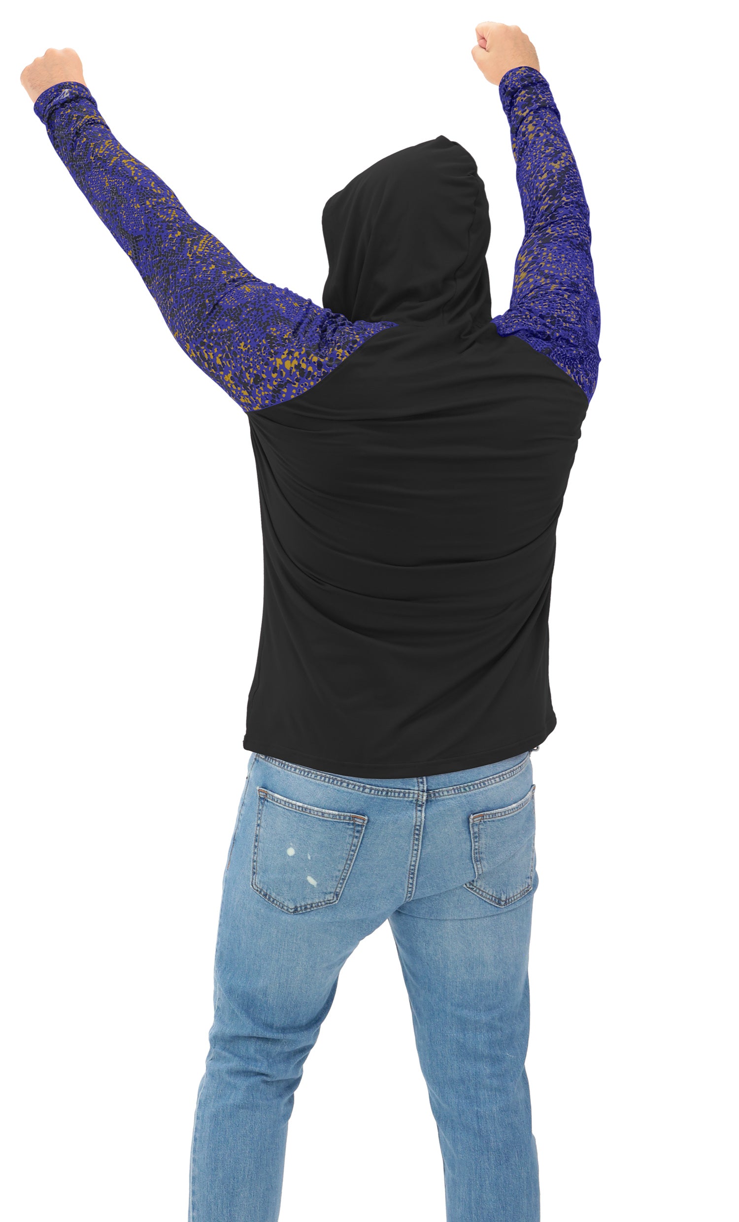 Zubaz NFL  Men's Formation Post Sleeves Lightweight Hoodie, BALTIMORE RAVENS