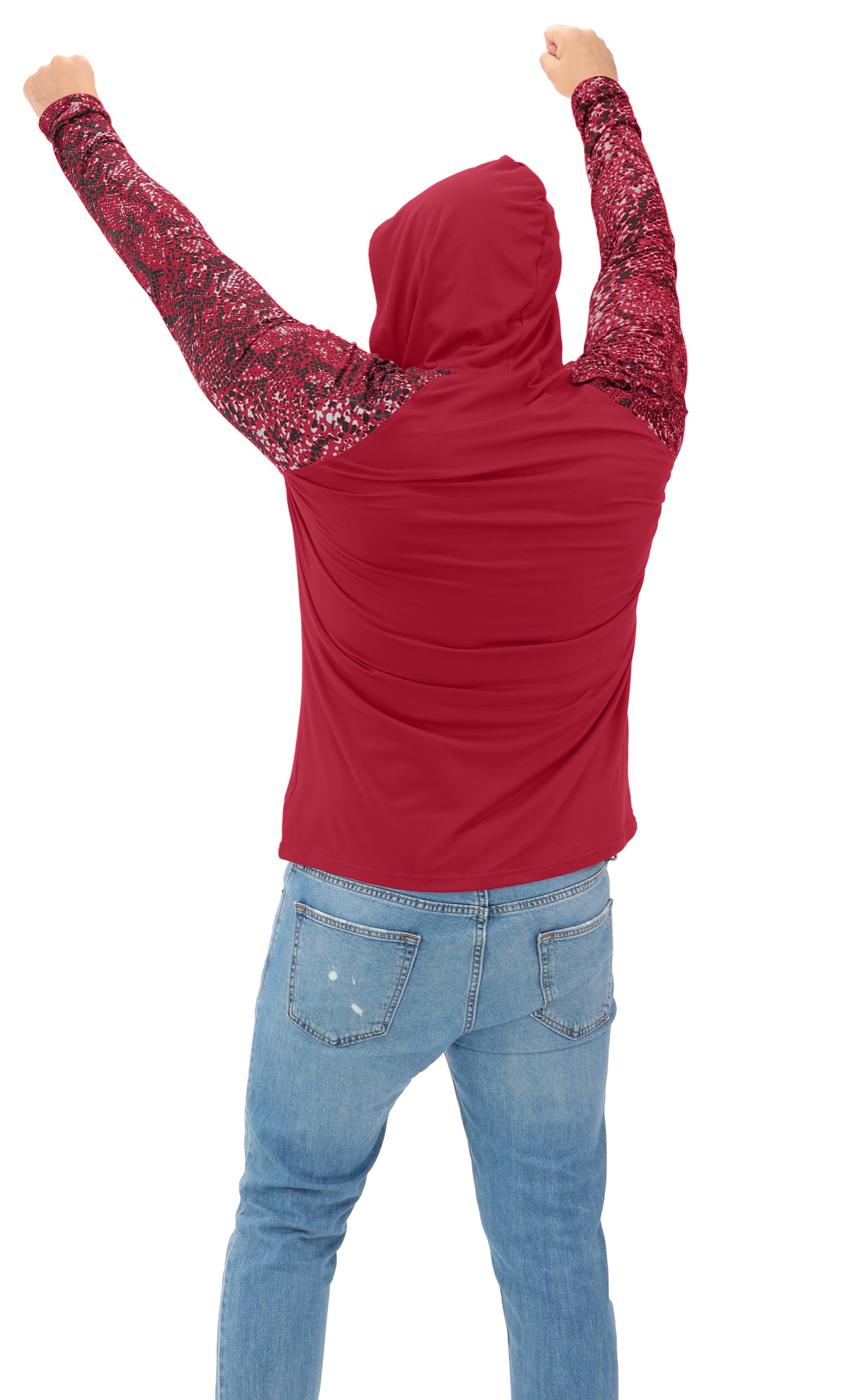Zubaz NFL  Men's Formation Post Sleeves Lightweight Hoodie, ARIZONA CARDINALS