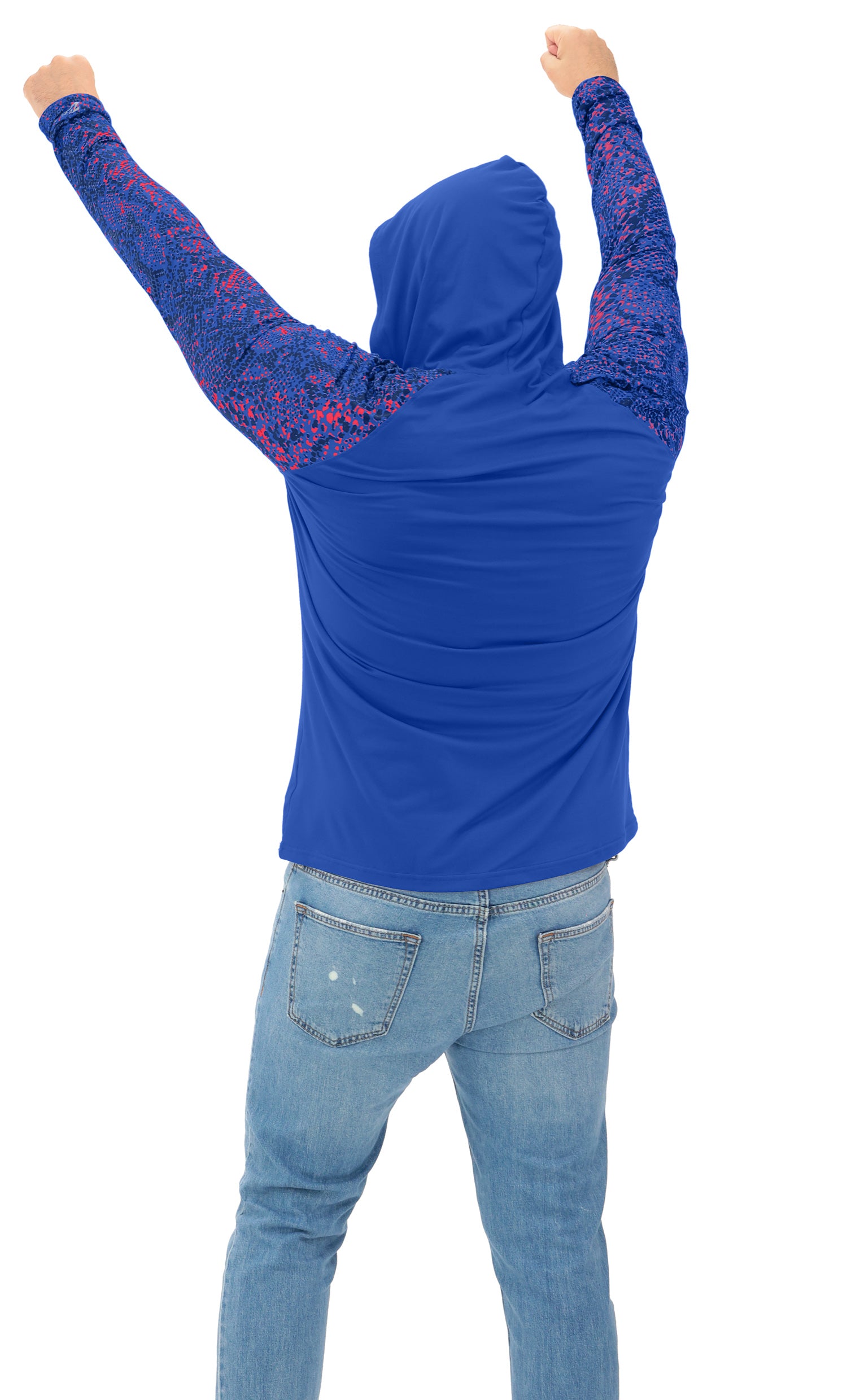 Zubaz NFL  Men's Formation Post Sleeves Lightweight Hoodie, BUFFALO BILLS