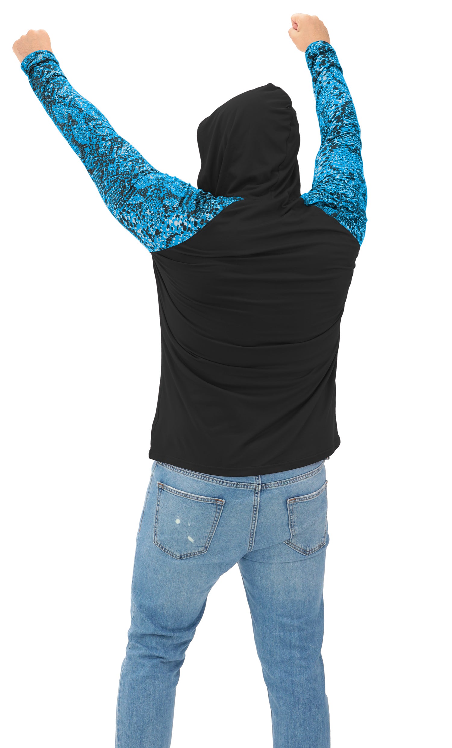 Zubaz NFL  Men's Formation Post Sleeves Lightweight Hoodie, CAROLINA PANTHERS